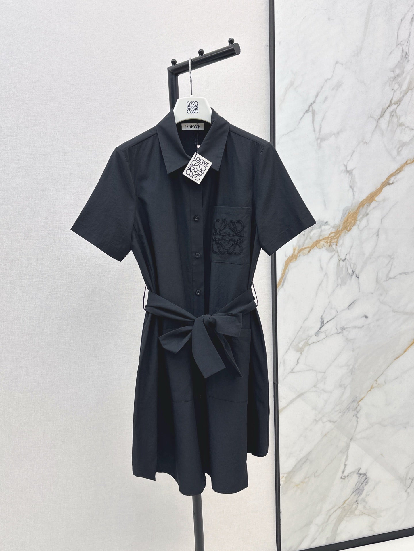 Loe* 25ss twill belted dress