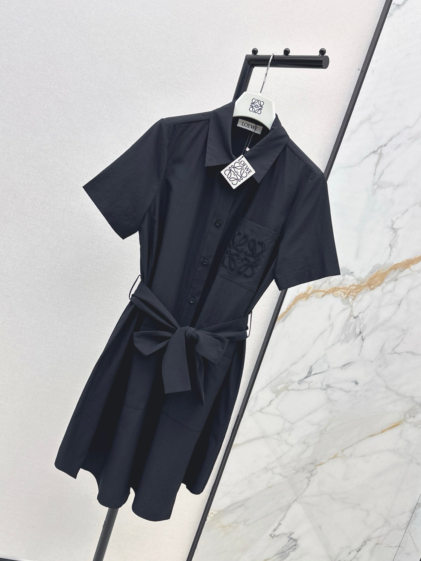 Loe* 25ss twill belted dress