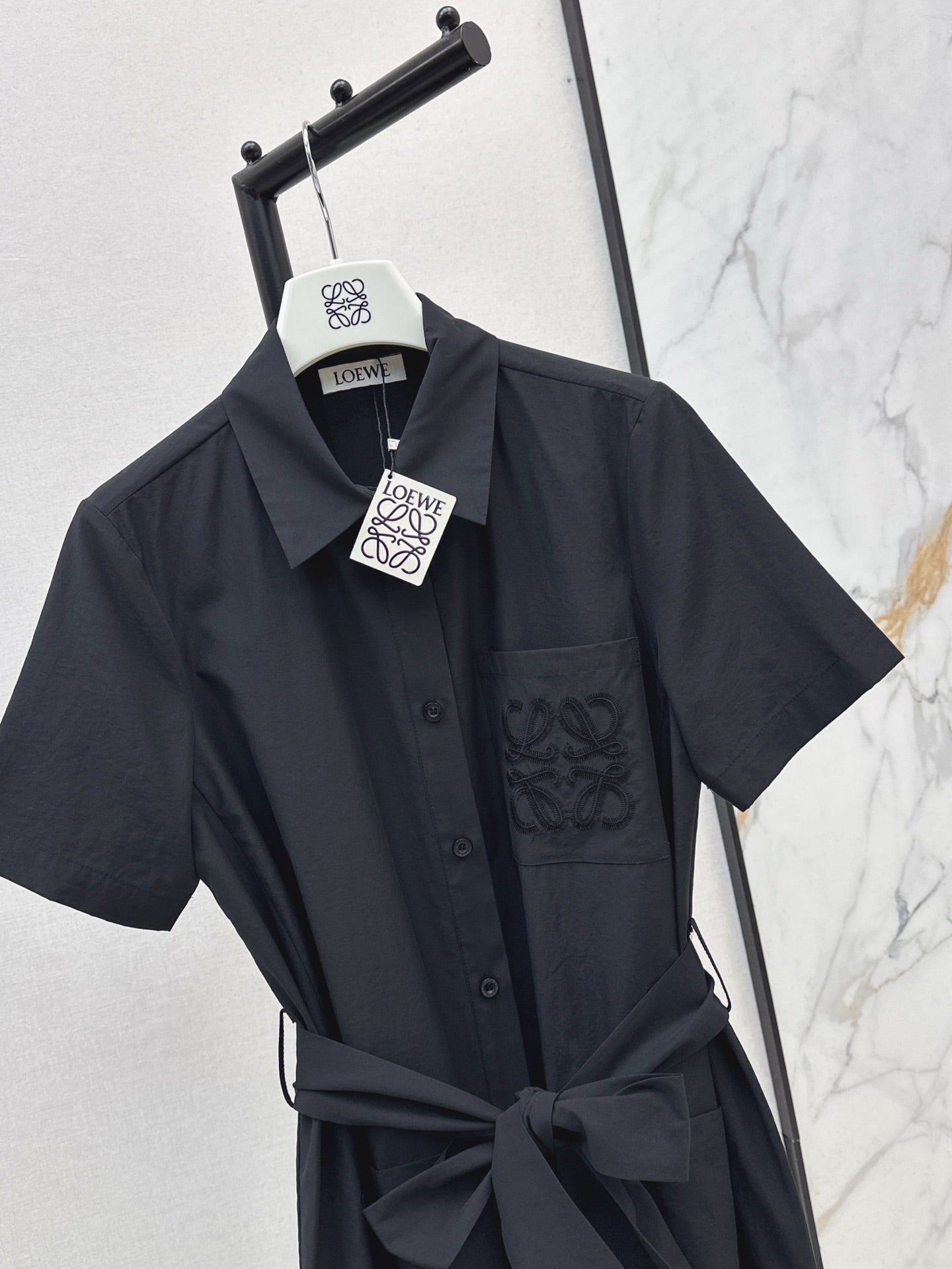 Loe* 25ss twill belted dress