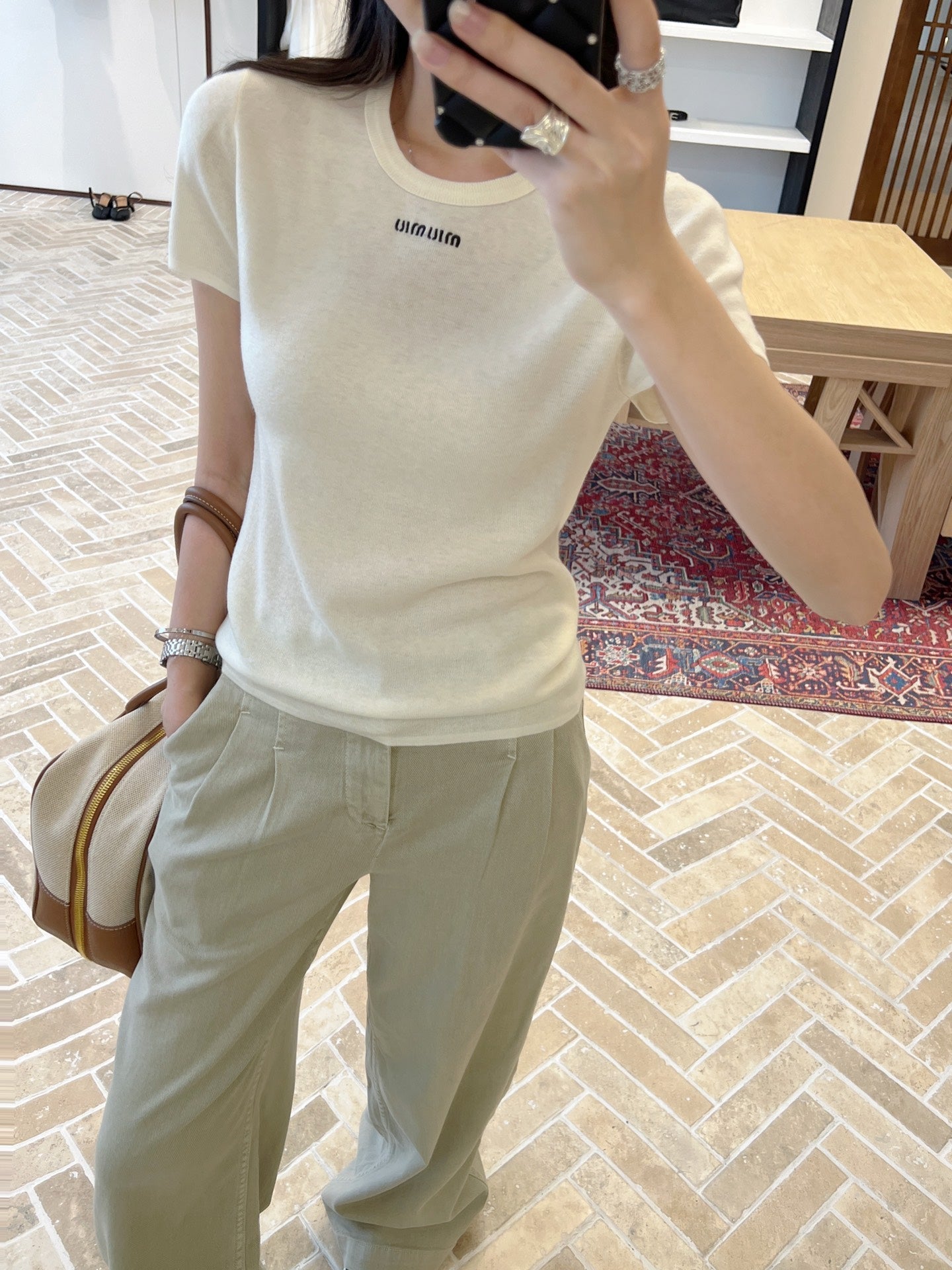 M*u 25ss embroidered knit top