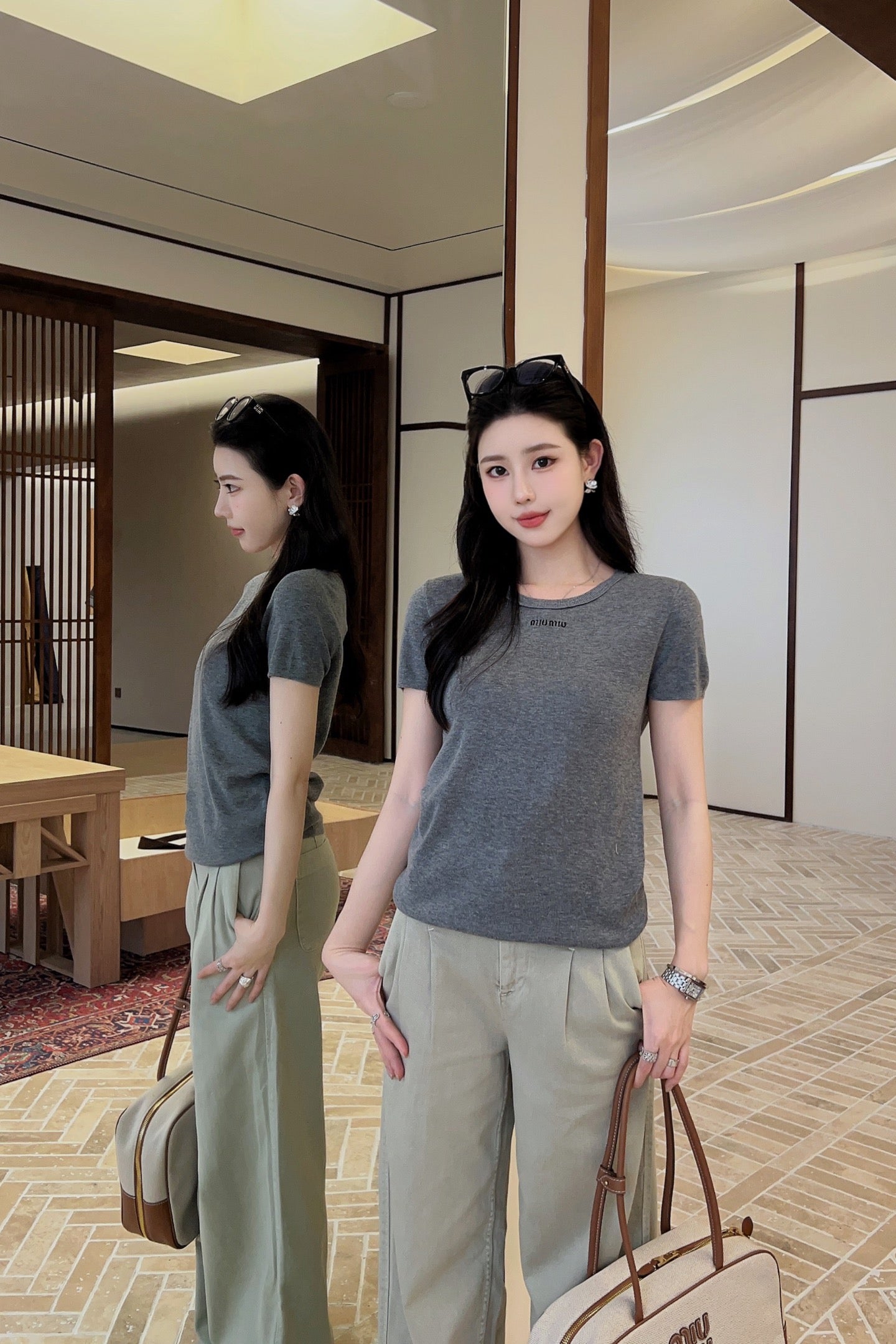 M*u 25ss embroidered knit top