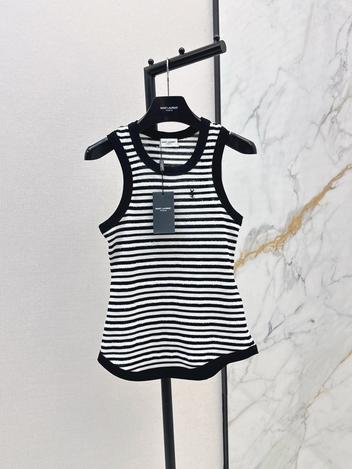 YS* 25ss embroidered striped vest