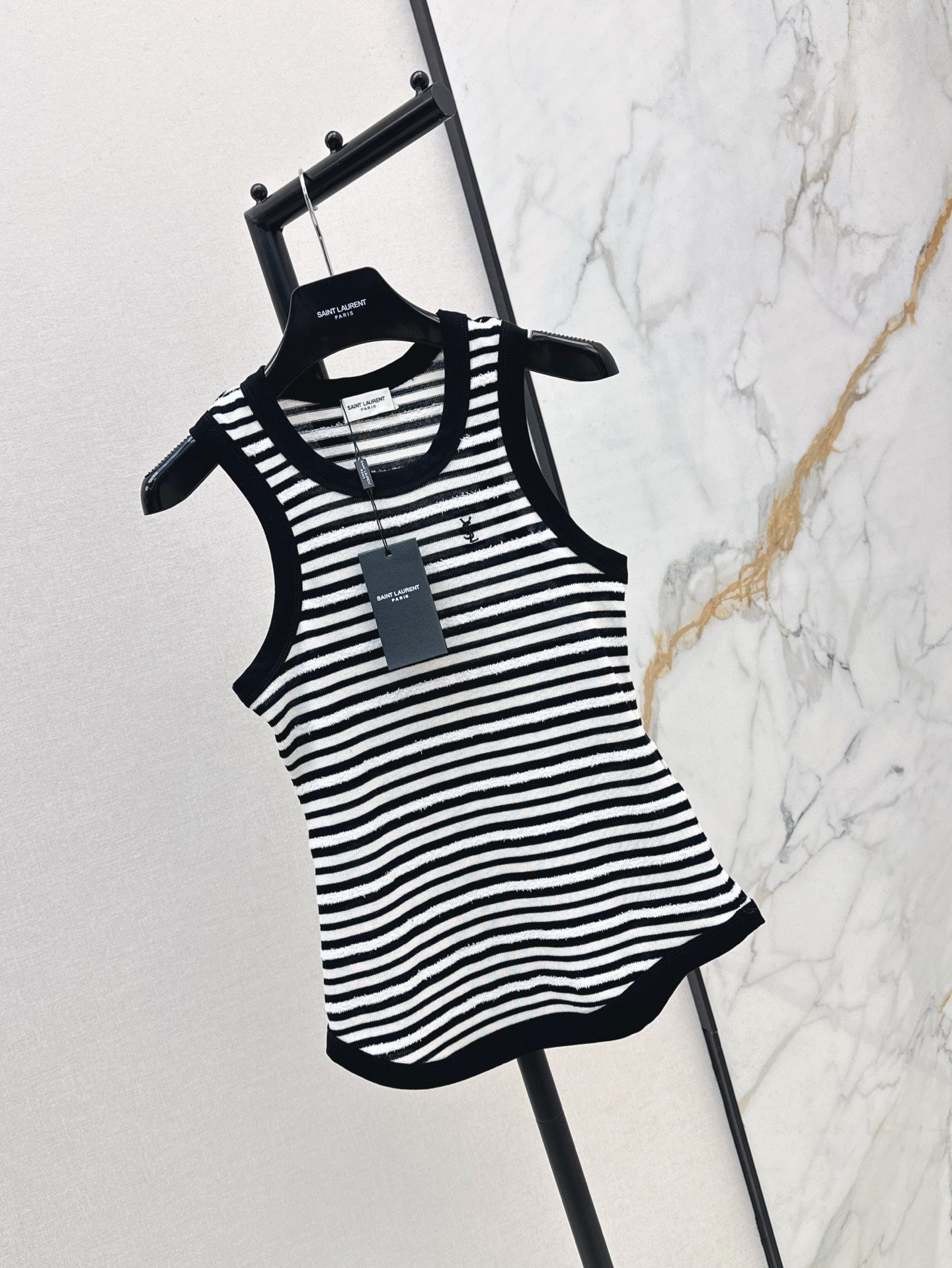 YS* 25ss embroidered striped vest