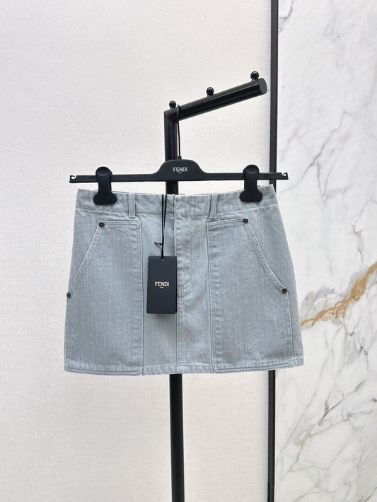 Fd* 25ss large pocket demin mini skirt