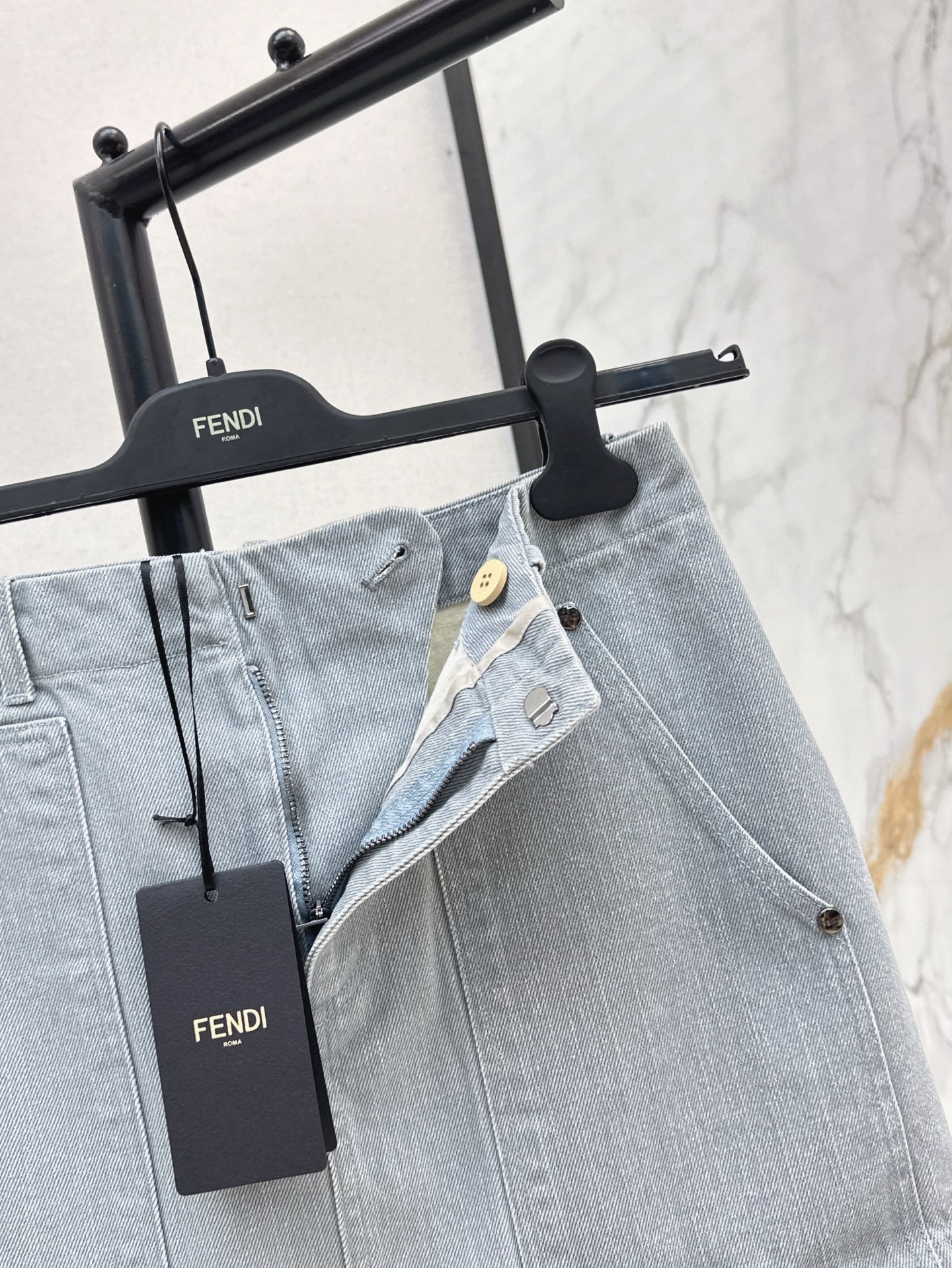 Fd* 25ss large pocket demin mini skirt