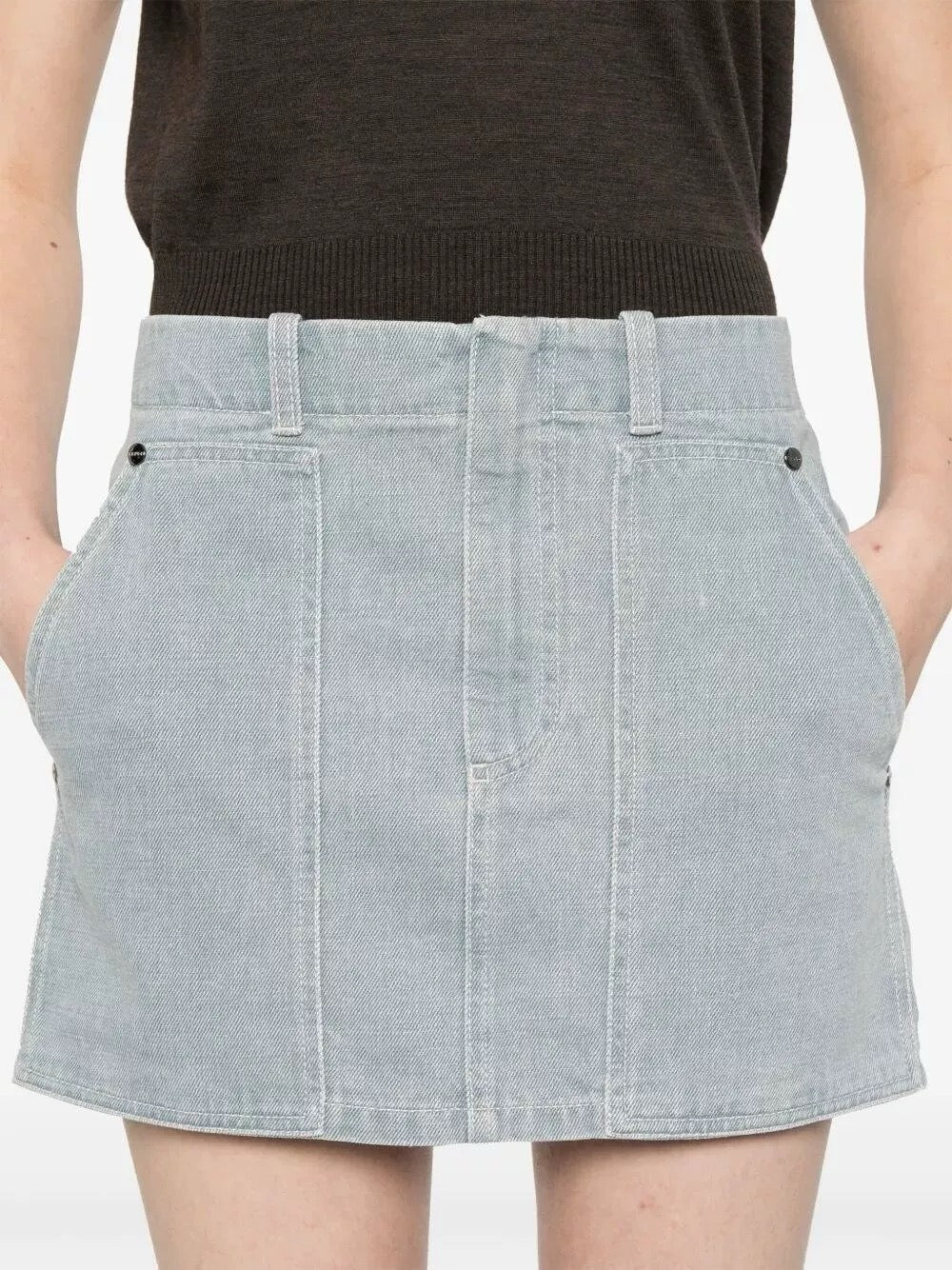 Fd* 25ss large pocket demin mini skirt