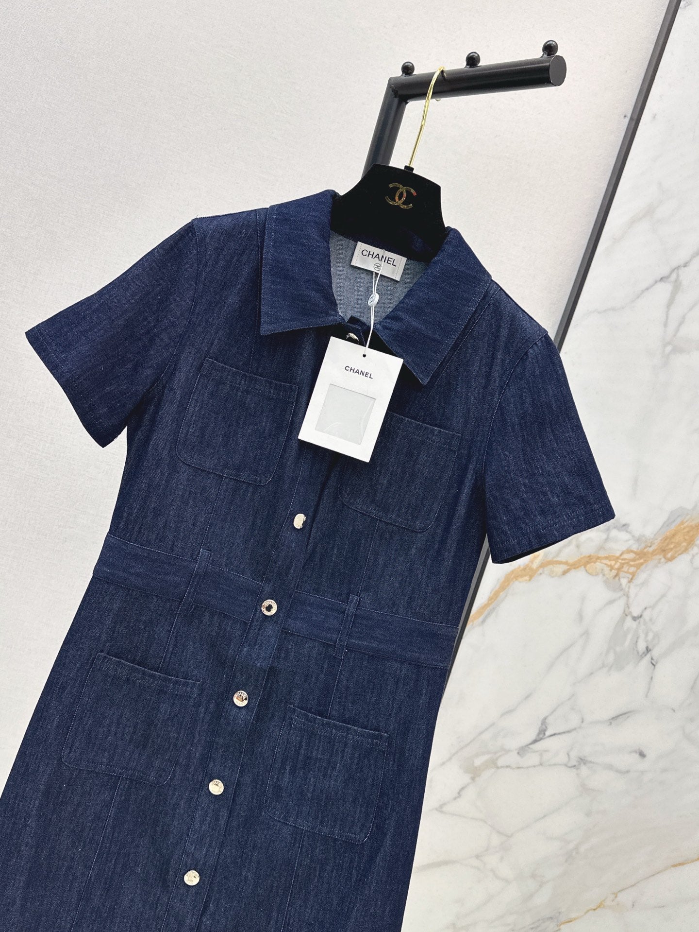 C*nel 25ss button-up denim dress