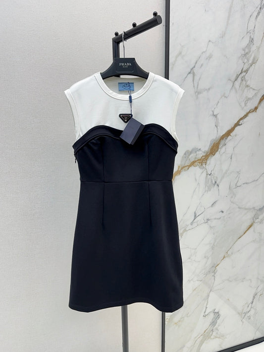 Pra* 25ss two-tone mini dress