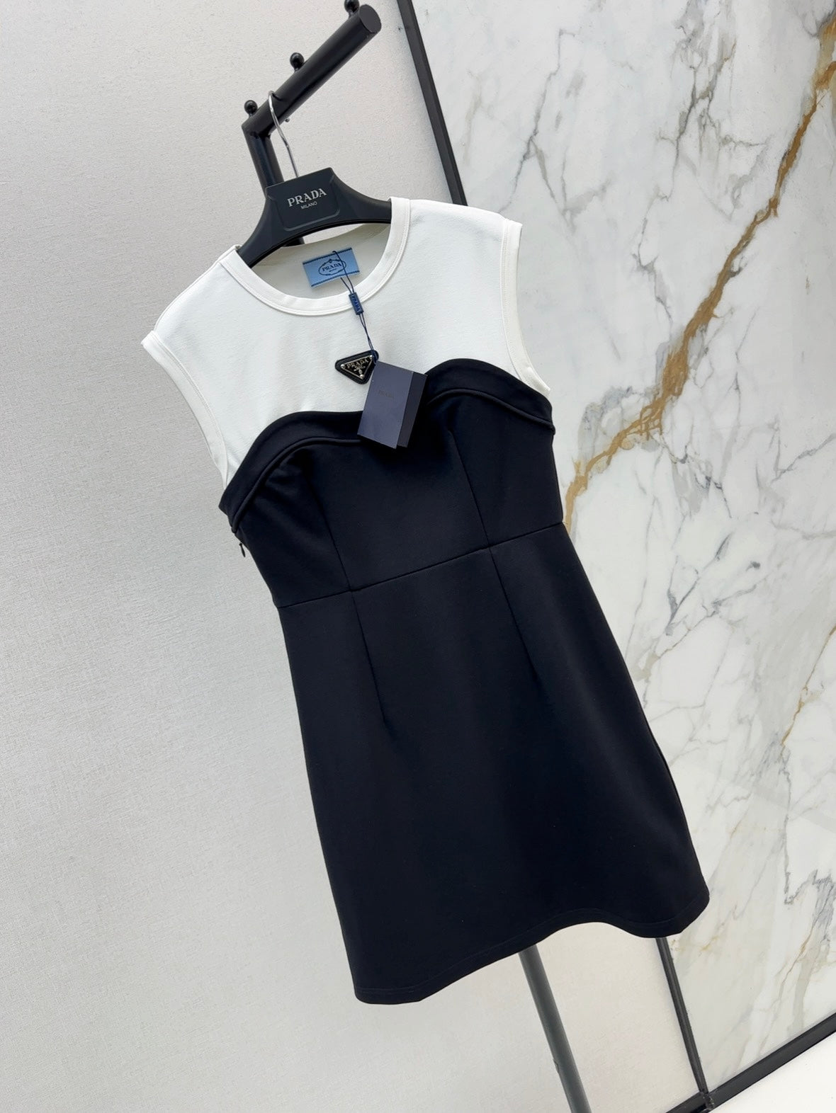 Pra* 25ss two-tone mini dress