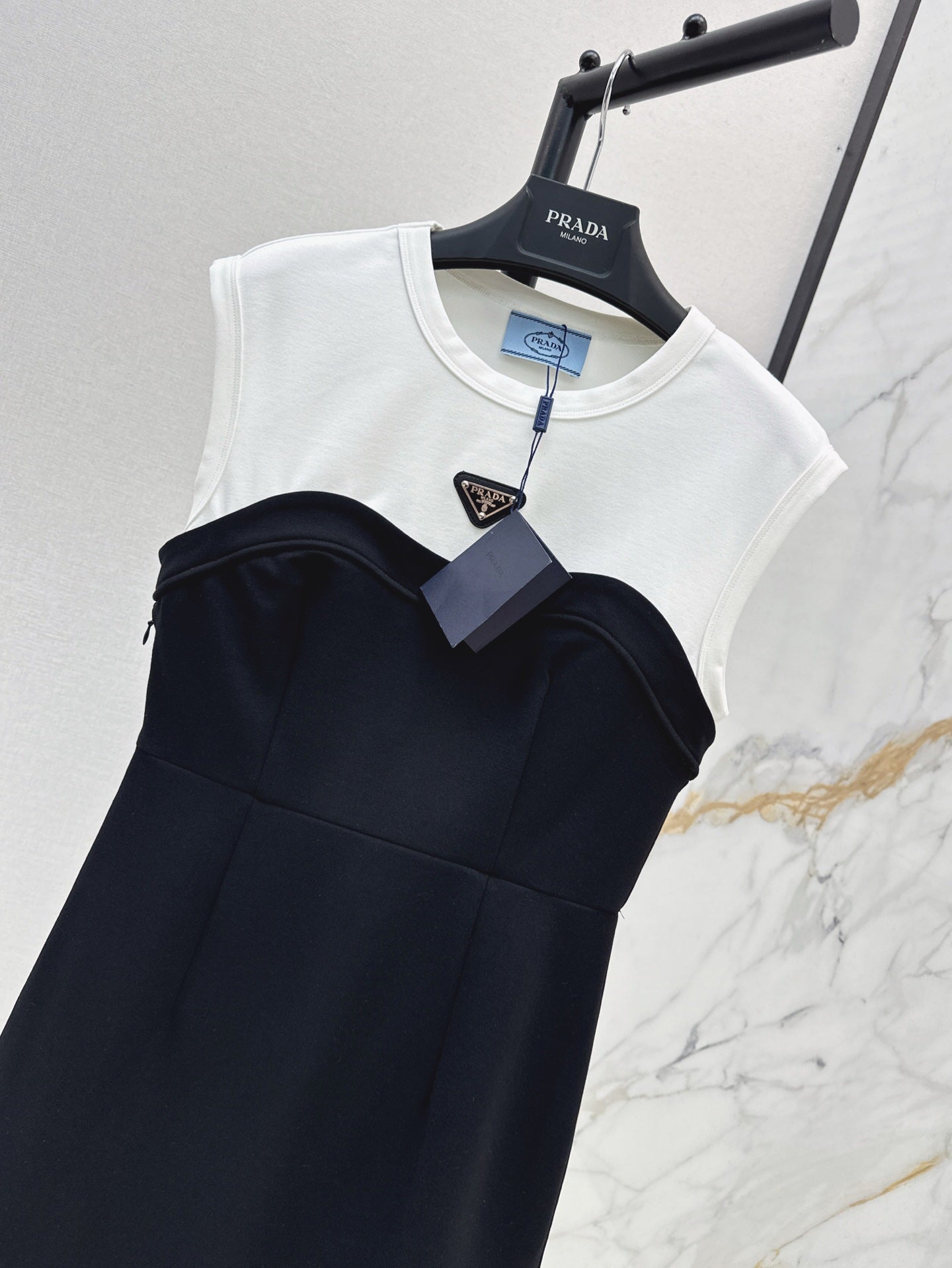 Pra* 25ss two-tone mini dress