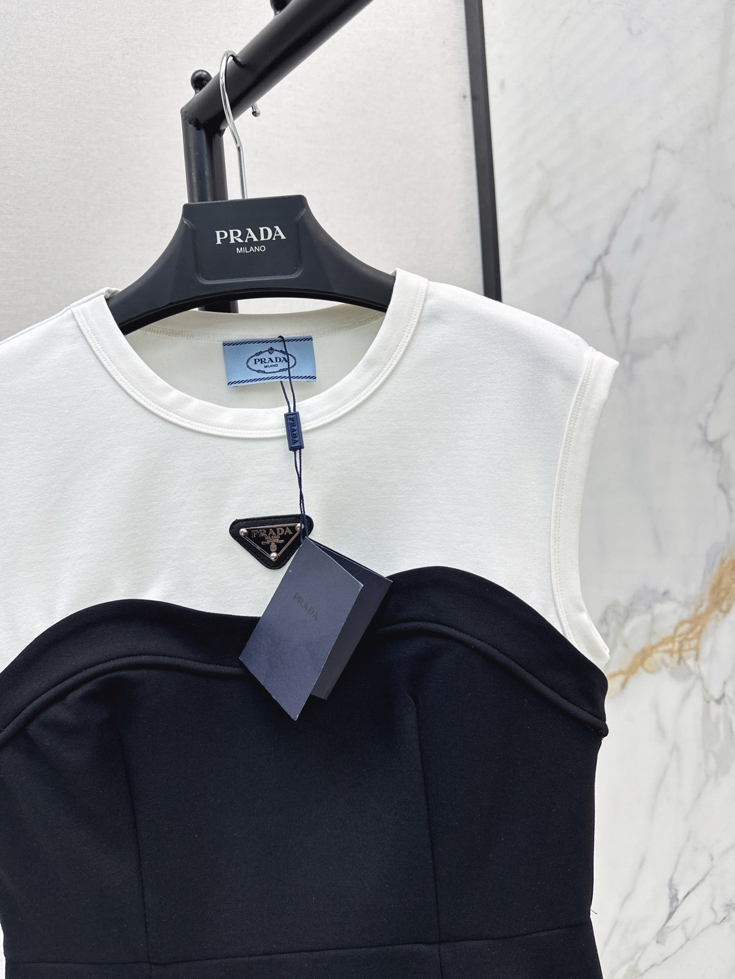 Pra* 25ss two-tone mini dress