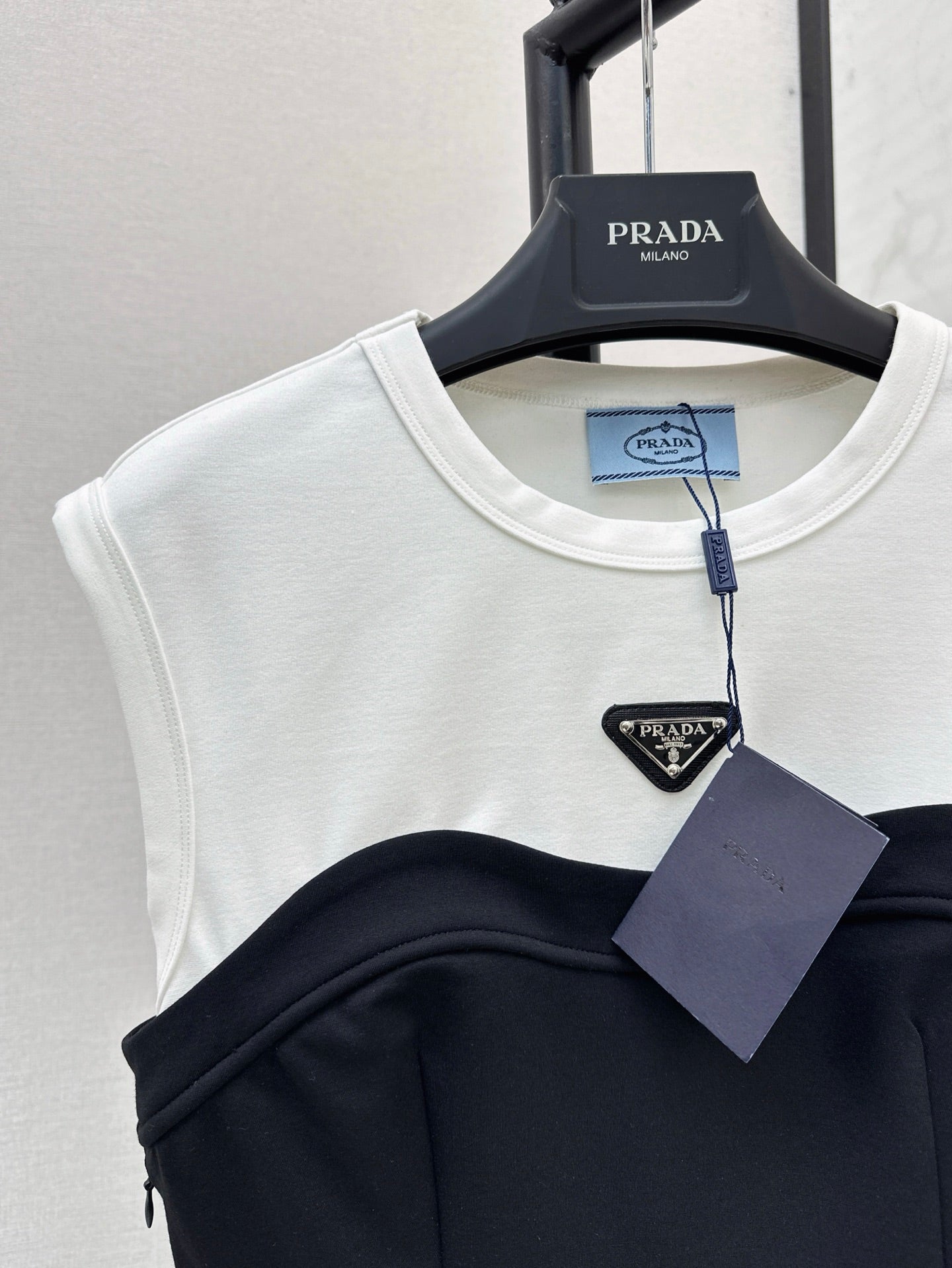 Pra* 25ss two-tone mini dress