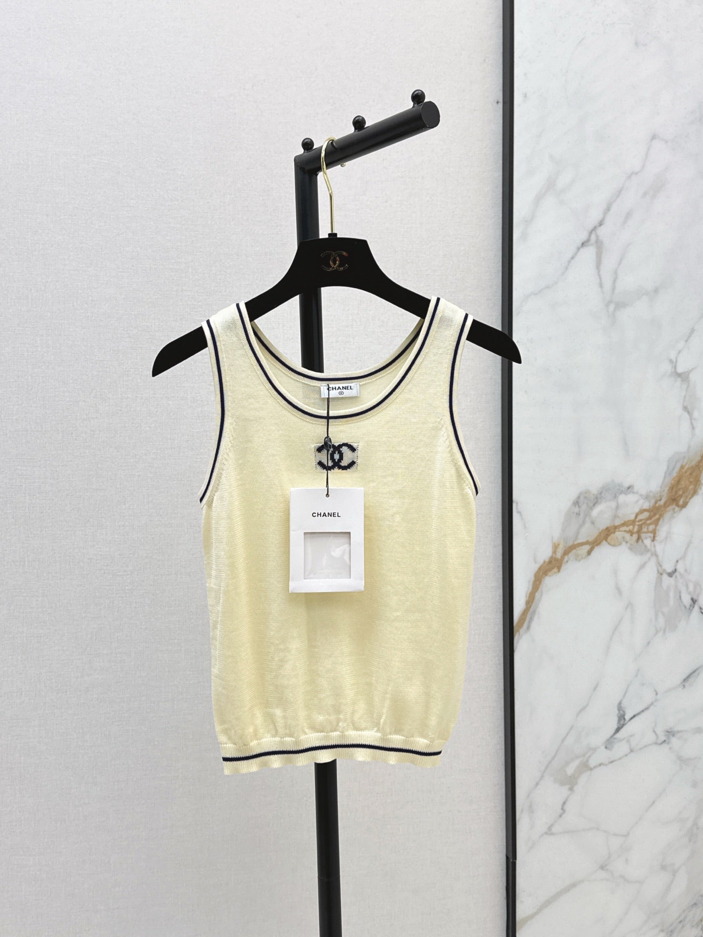 C*nel 25ss logo jacquard knitted vest