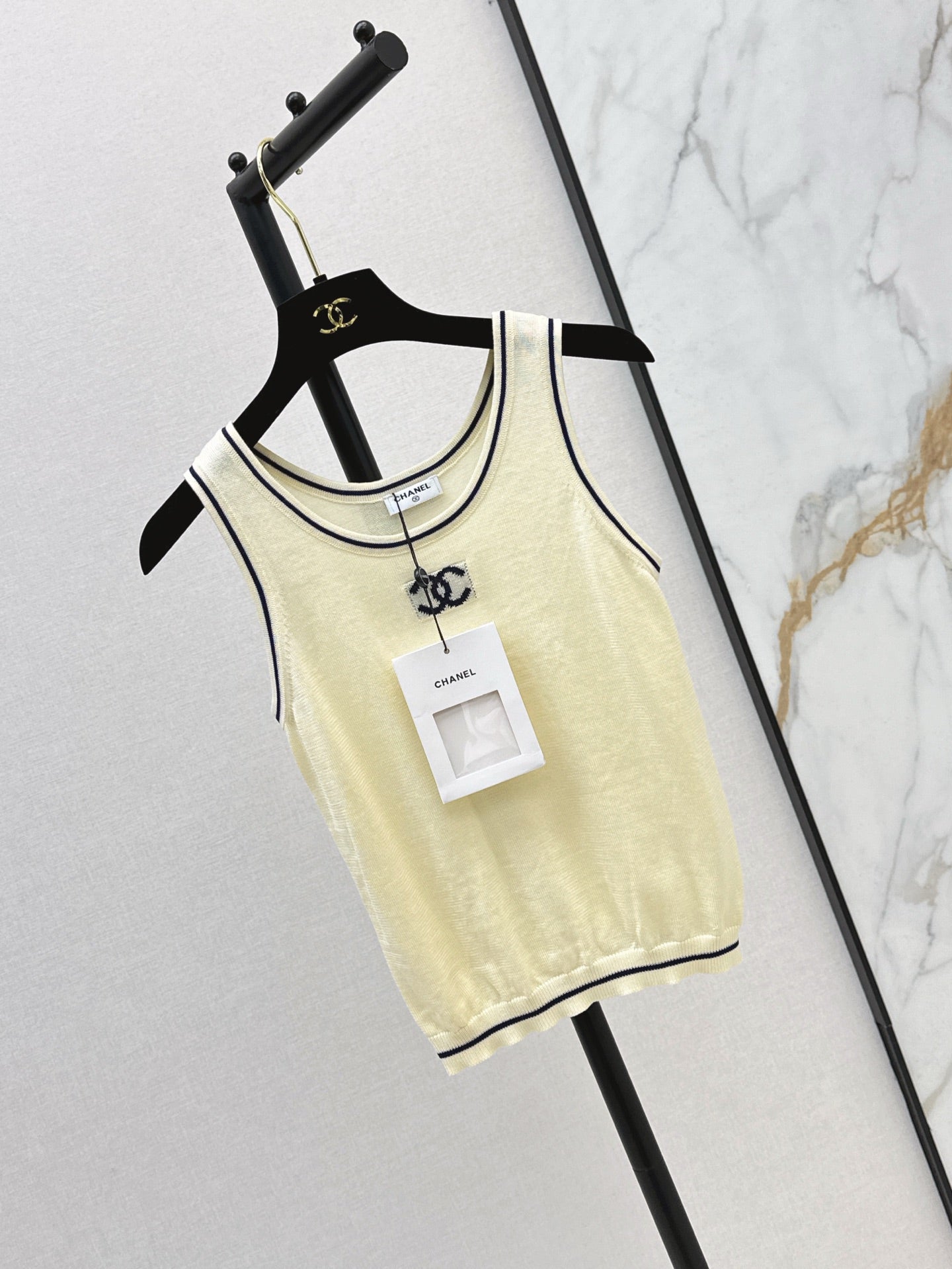 C*nel 25ss logo jacquard knitted vest