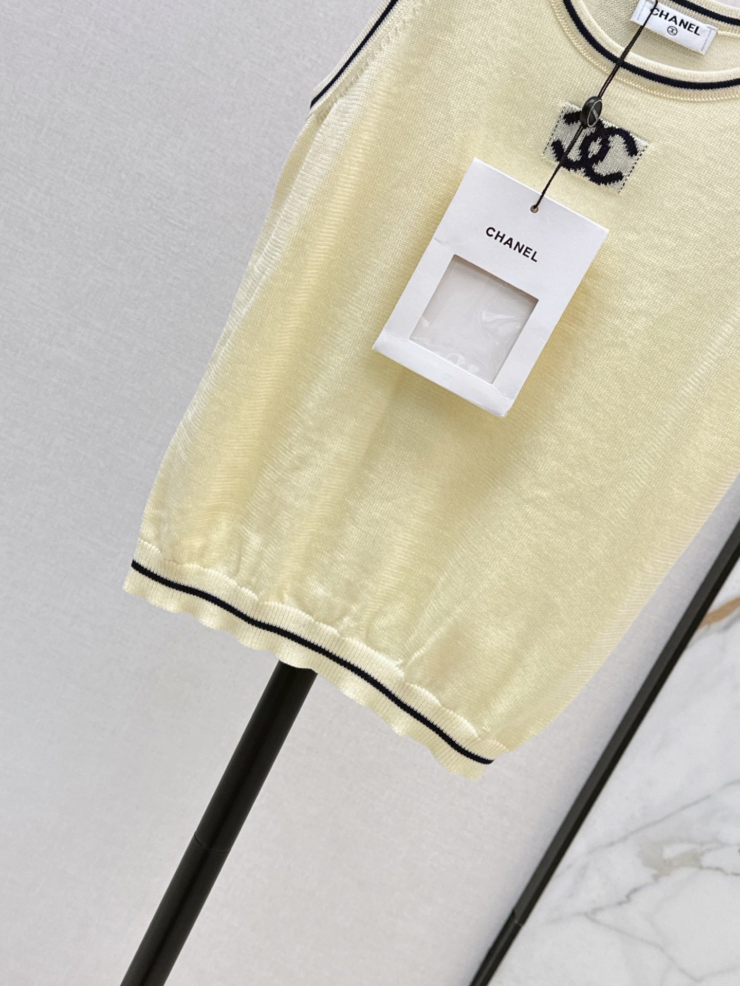 C*nel 25ss logo jacquard knitted vest