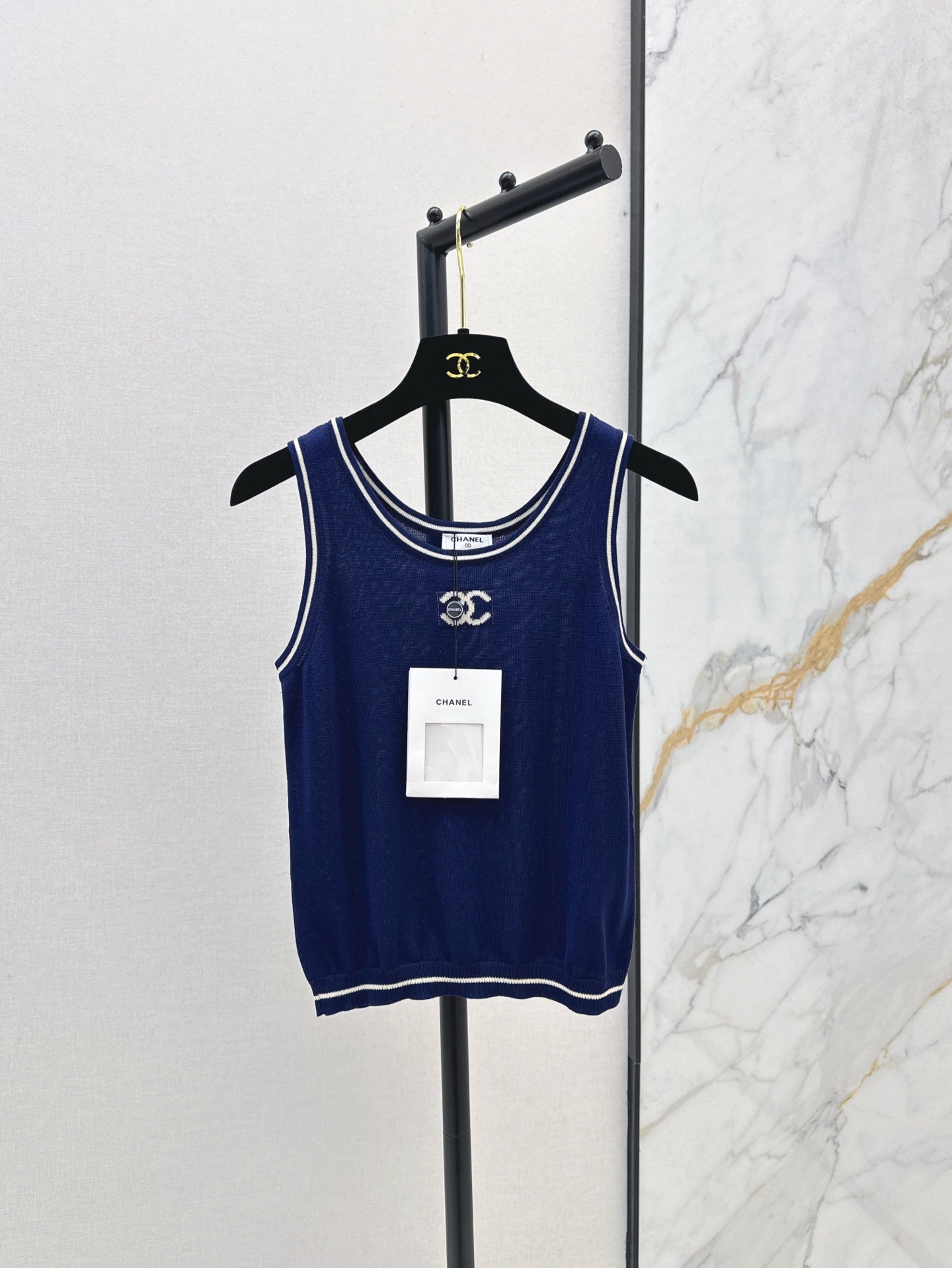 C*nel 25ss logo jacquard knitted vest