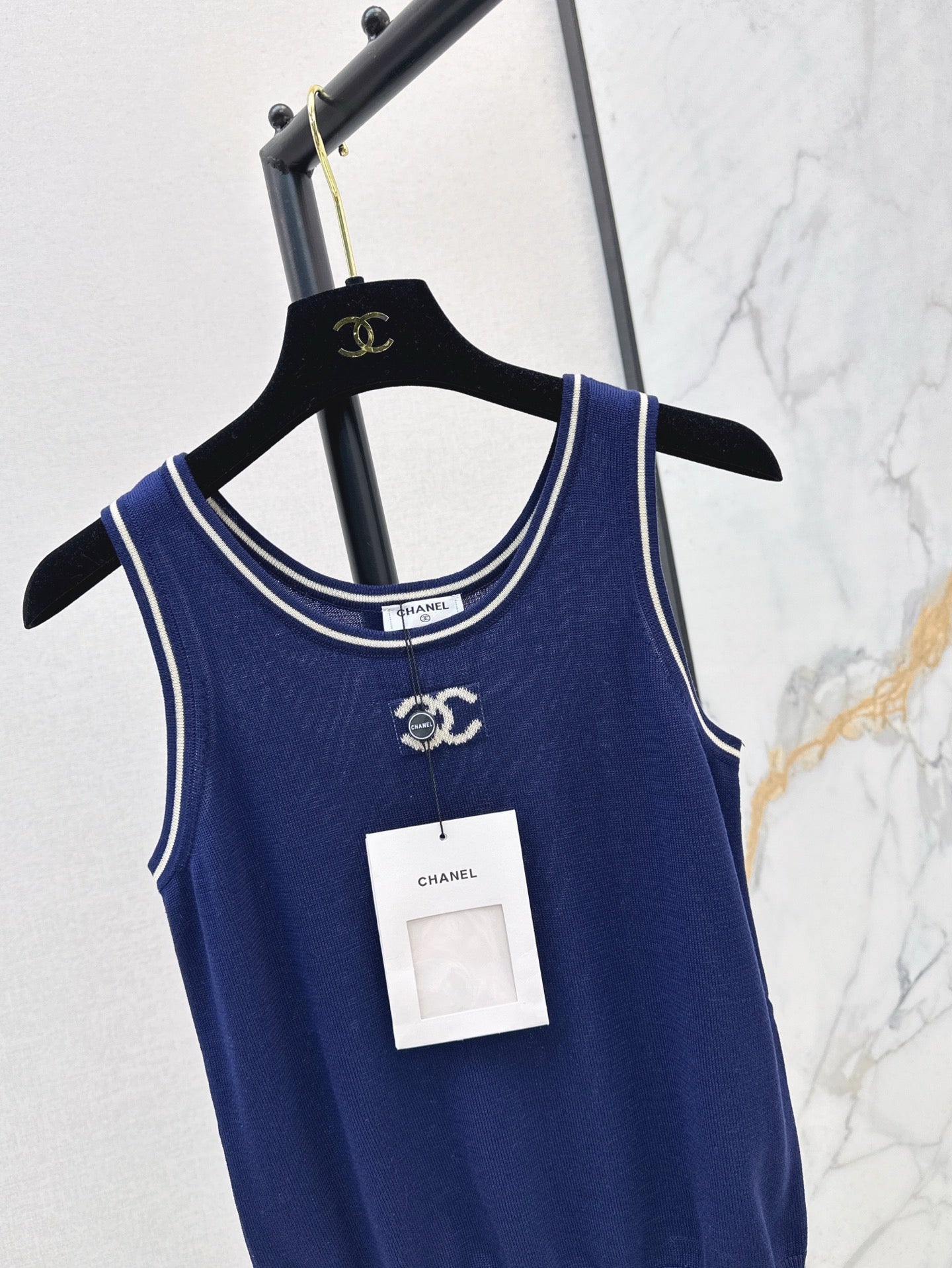 C*nel 25ss logo jacquard knitted vest