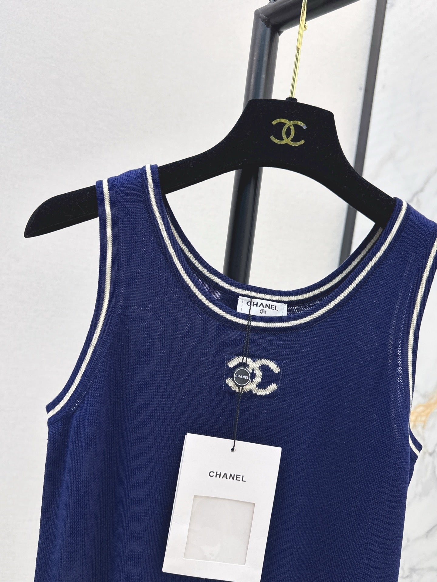 C*nel 25ss logo jacquard knitted vest