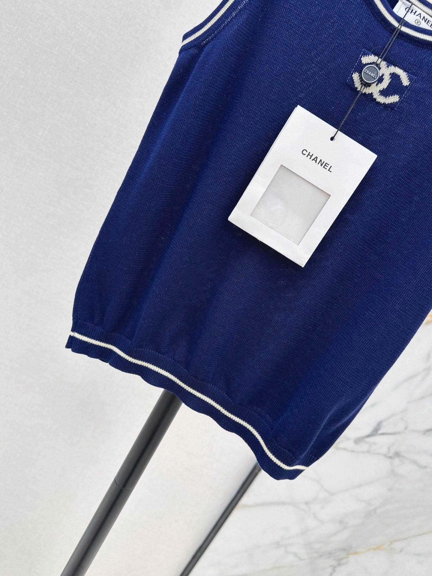 C*nel 25ss logo jacquard knitted vest