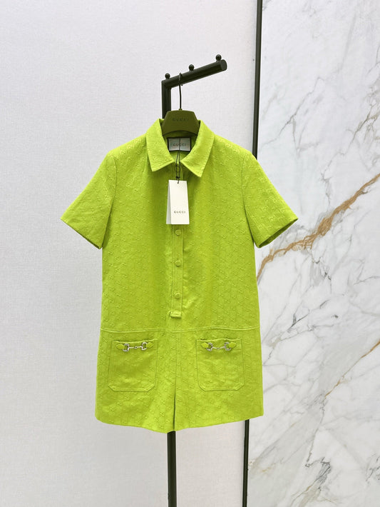 Gu* 25ss GG canvas jumpsuit with horsebit