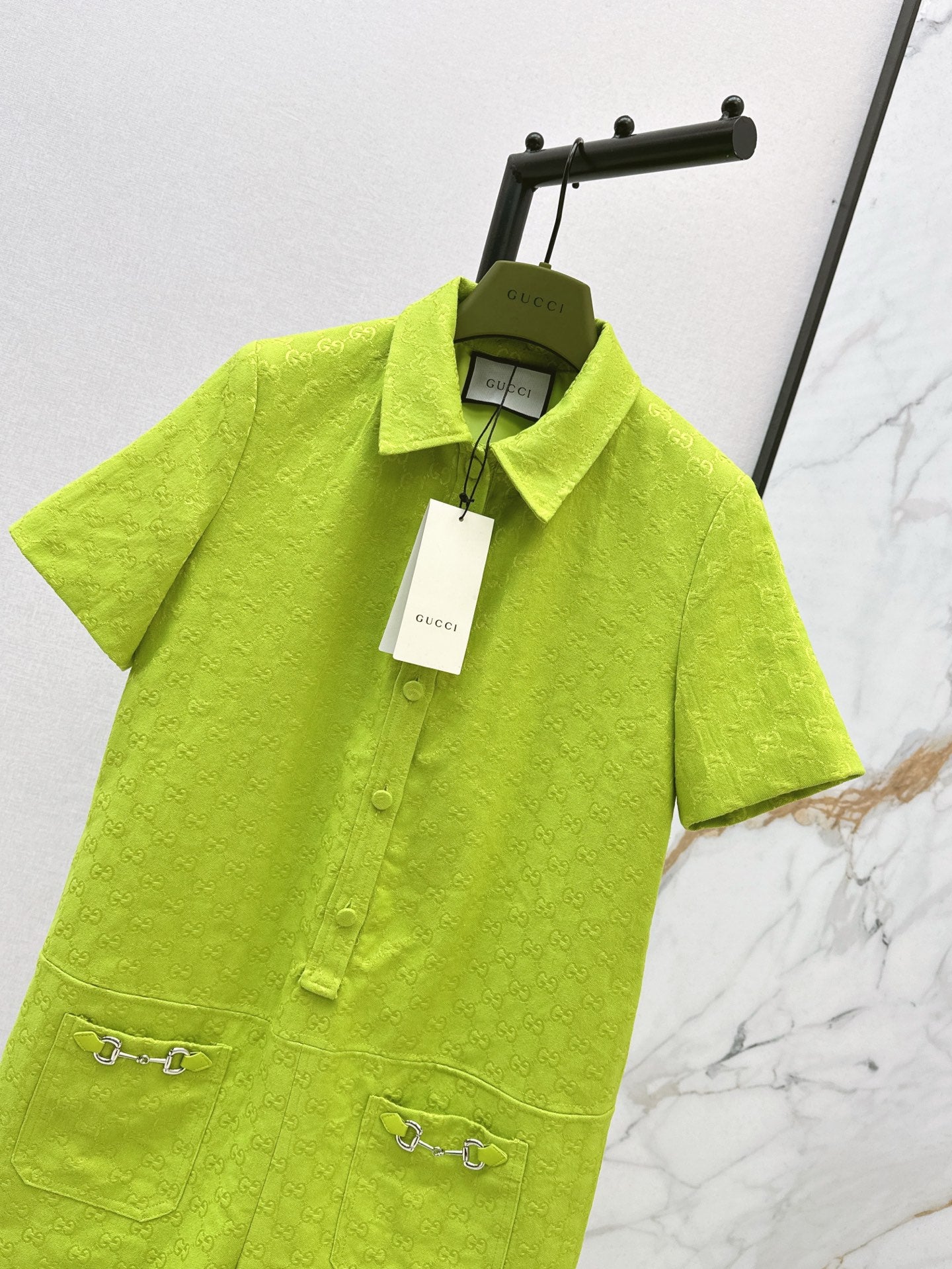 Gu* 25ss GG canvas jumpsuit with horsebit