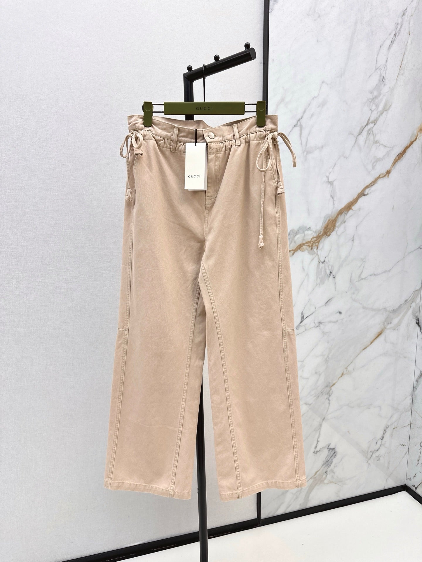 Gu* 25ss  wide leg pants with tie sides