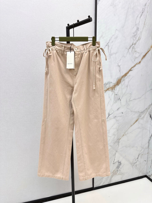 Gu* 25ss  wide leg pants with tie sides