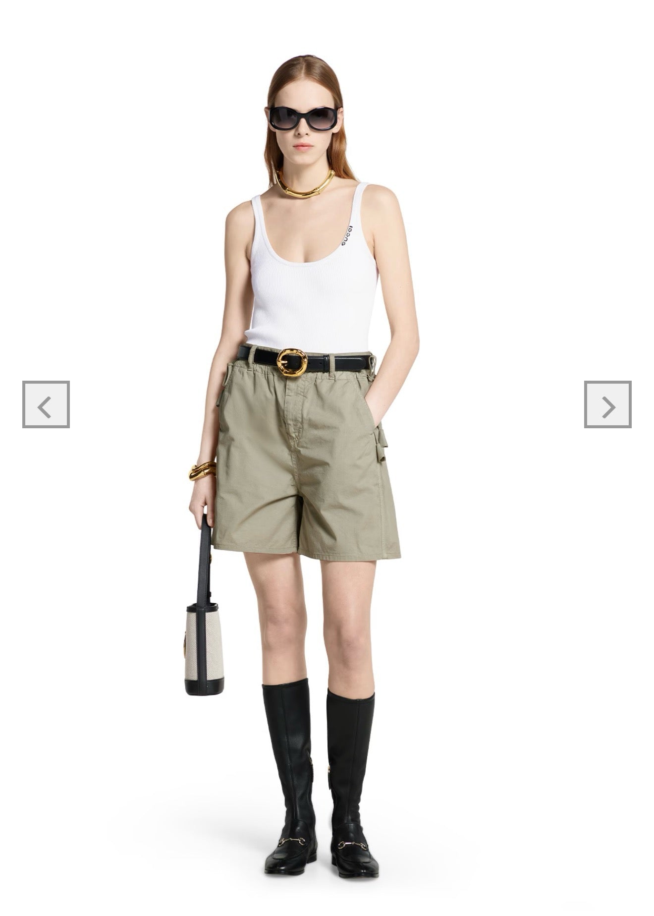 Gu*25ss drawstring high waist shorts