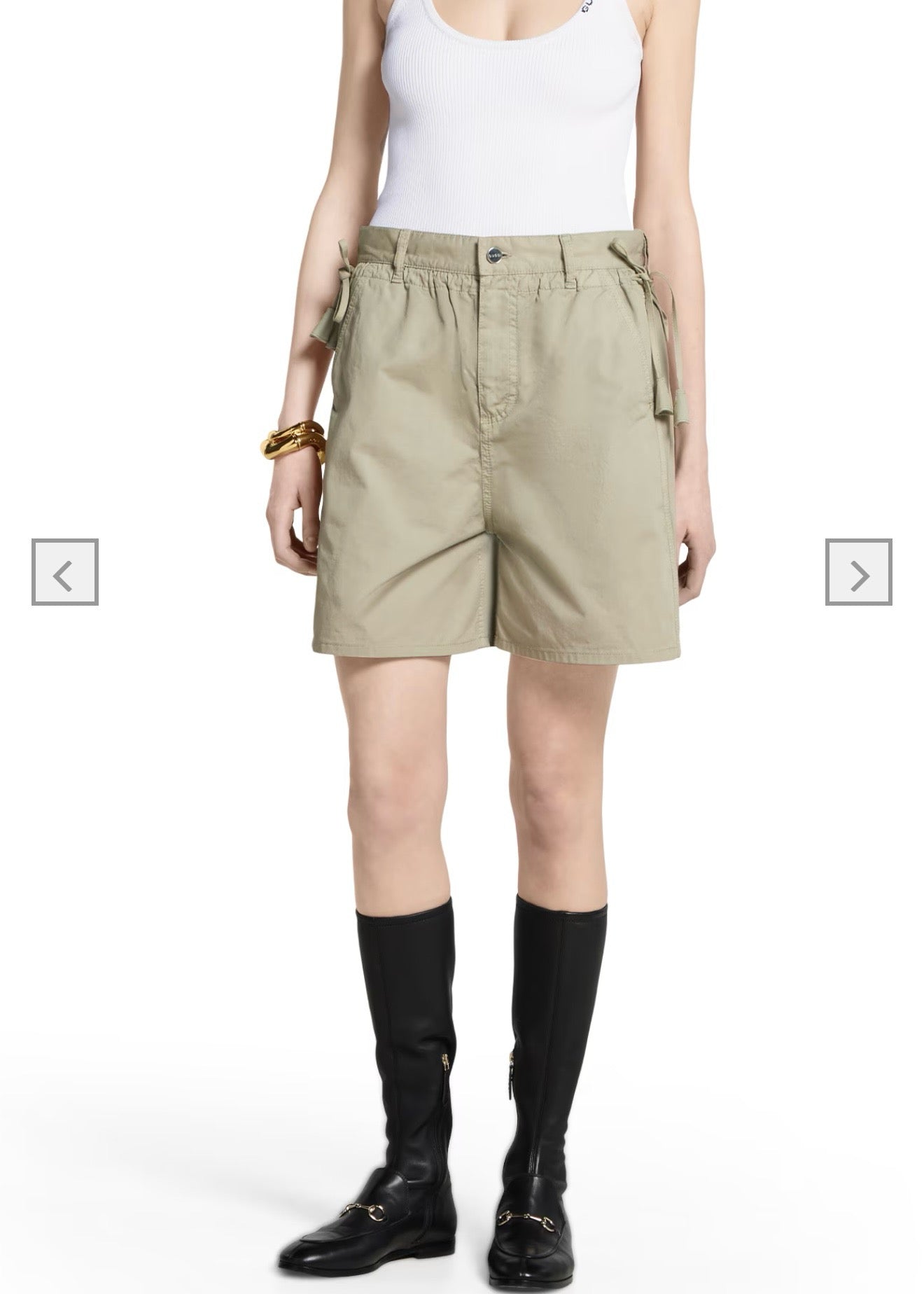 Gu*25ss drawstring high waist shorts