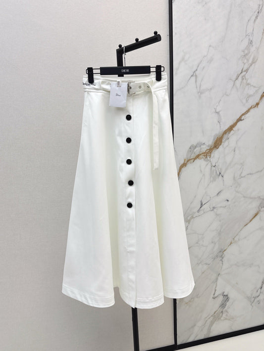 D*r 25ss buttons flared midi skirt