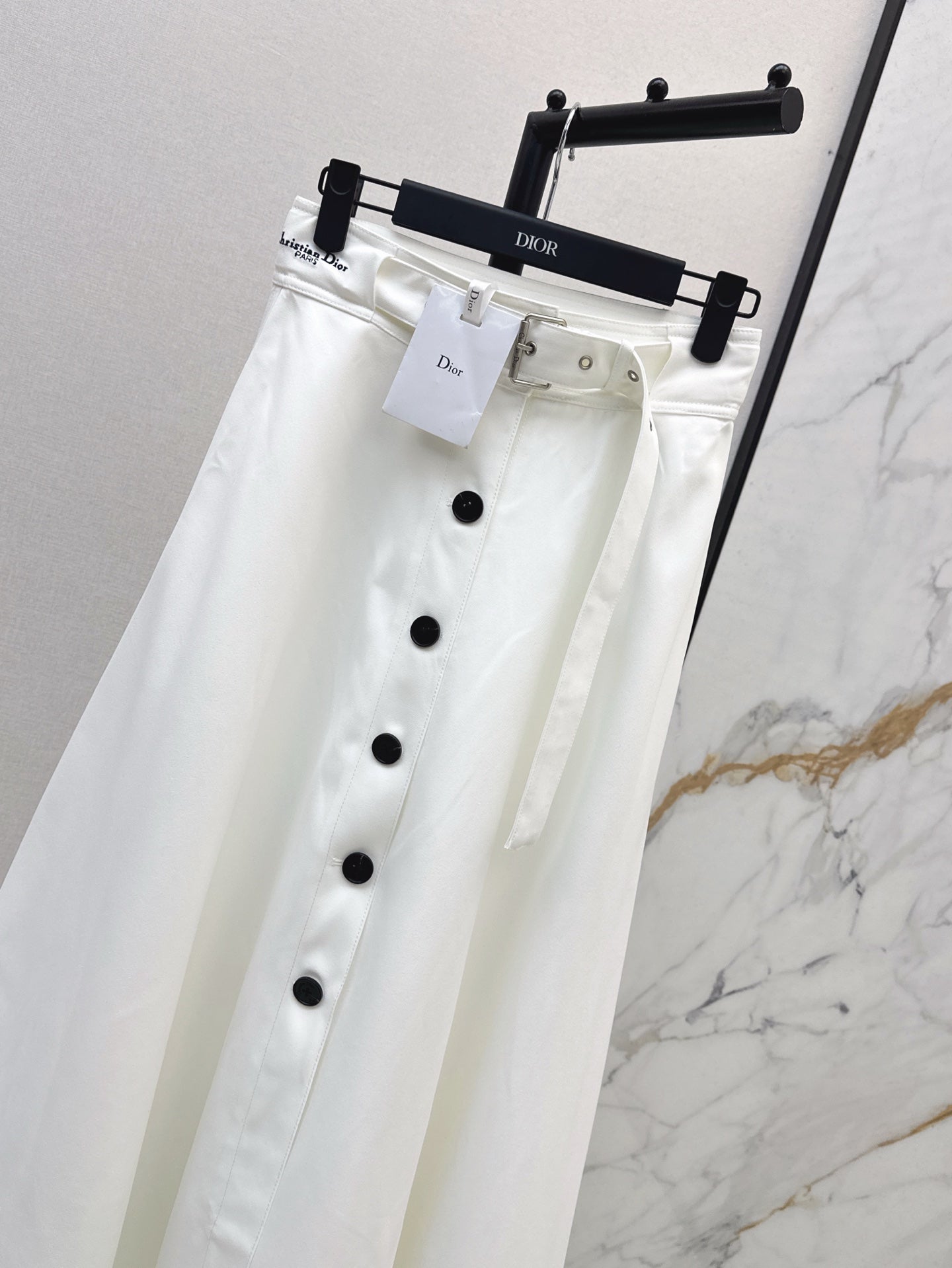 D*r 25ss buttons flared midi skirt