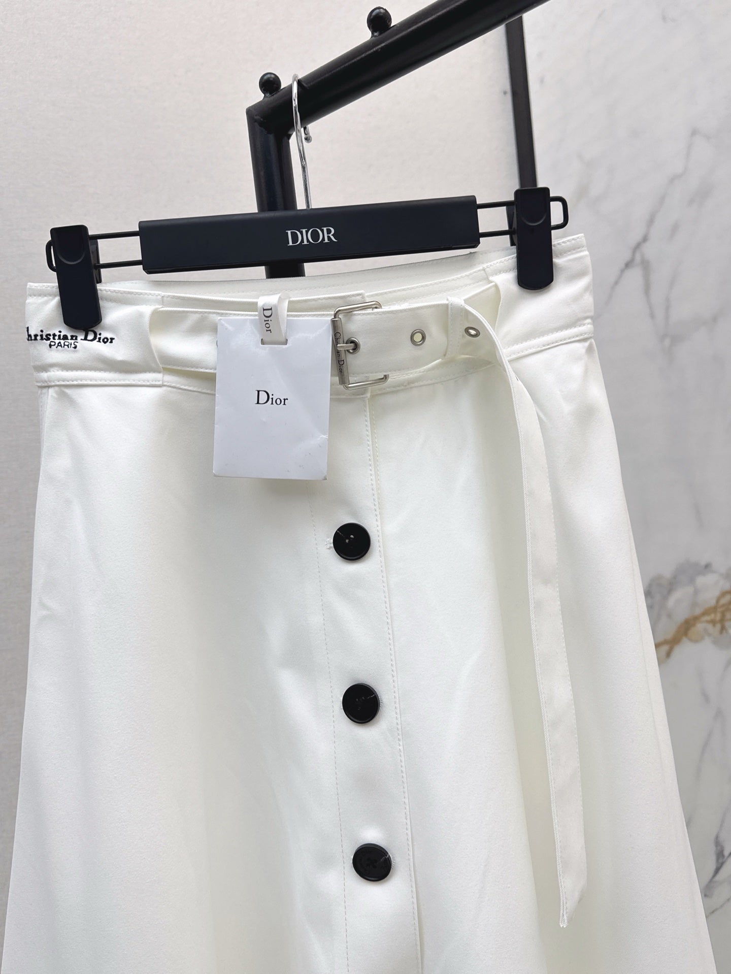 D*r 25ss buttons flared midi skirt
