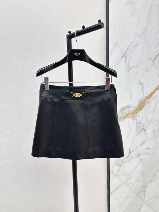 Cel* 25ss gourmette mini skirt in soft lambskin