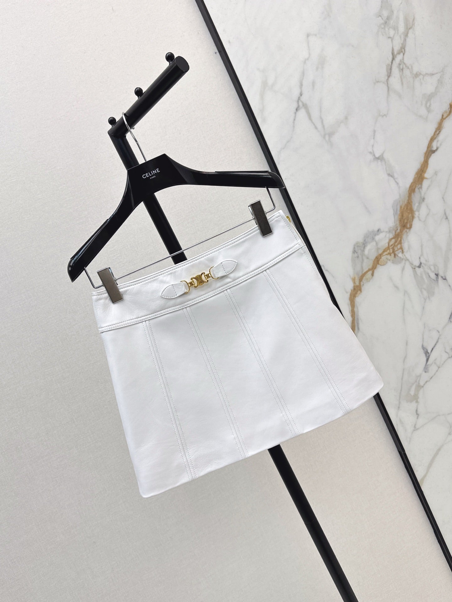 Cel* 25ss gourmette mini skirt in soft lambskin