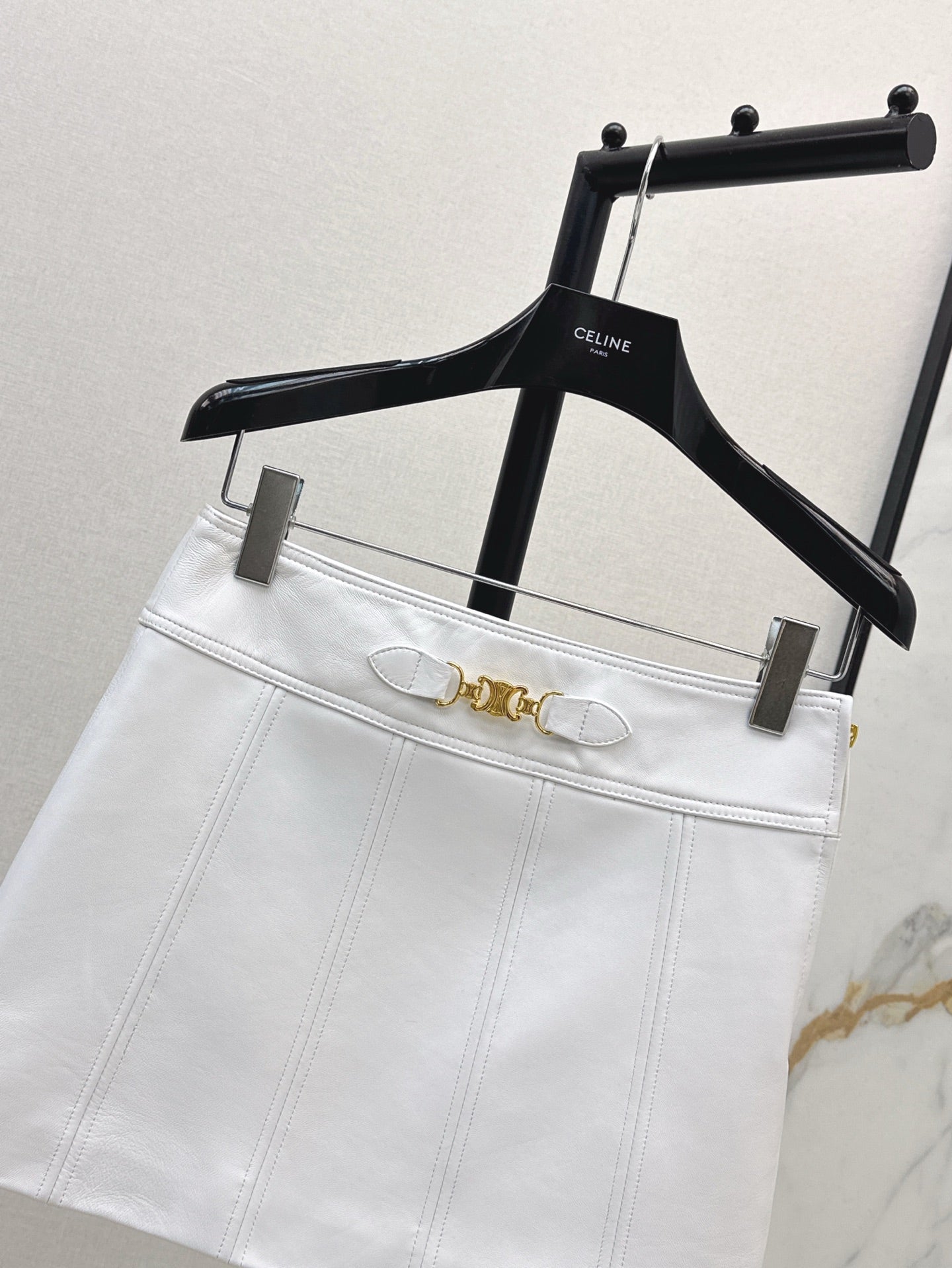 Cel* 25ss gourmette mini skirt in soft lambskin