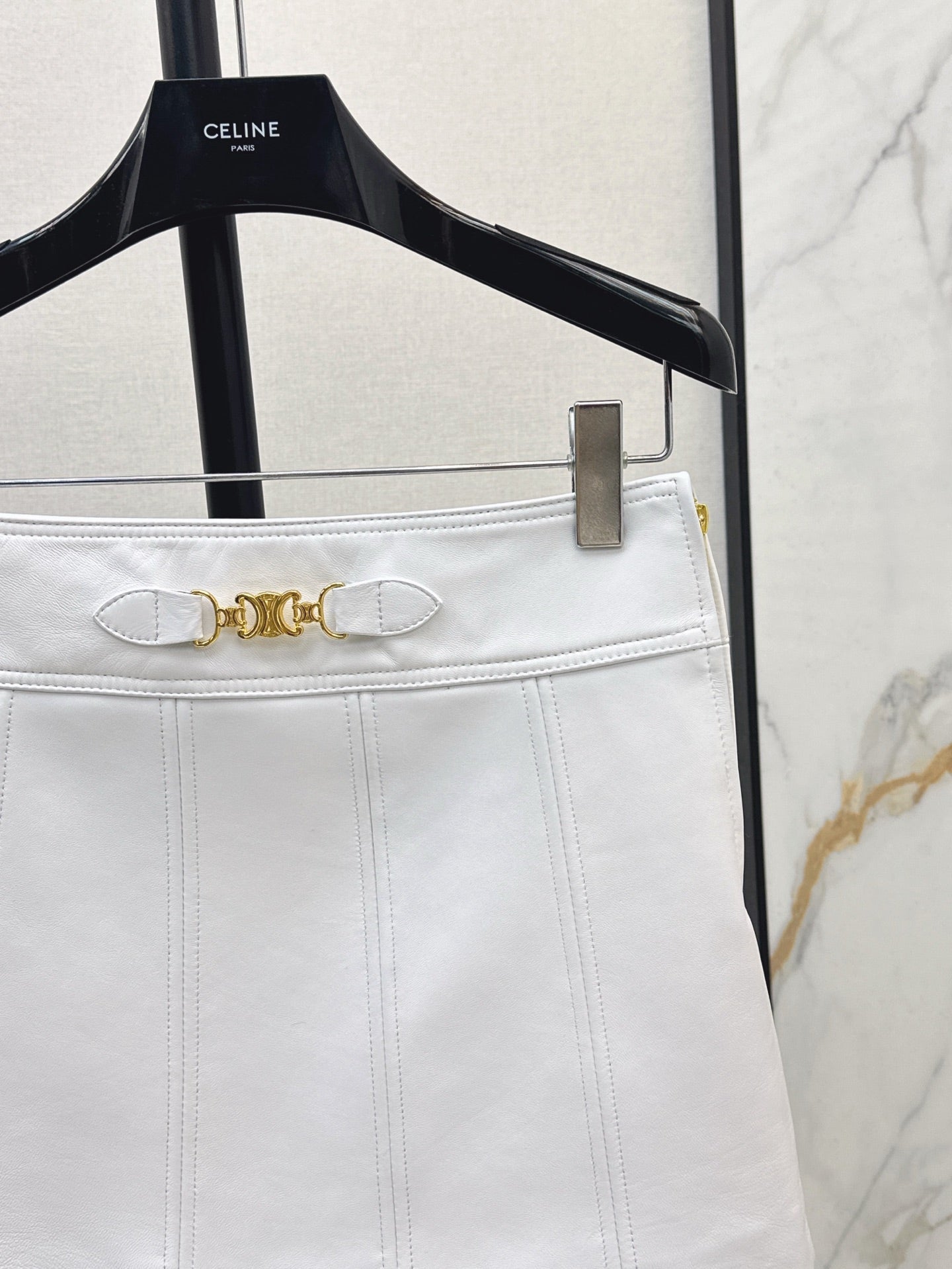 Cel* 25ss gourmette mini skirt in soft lambskin