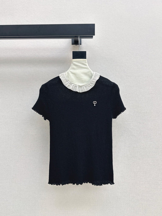 D*r 25ss Ruffled jersey top