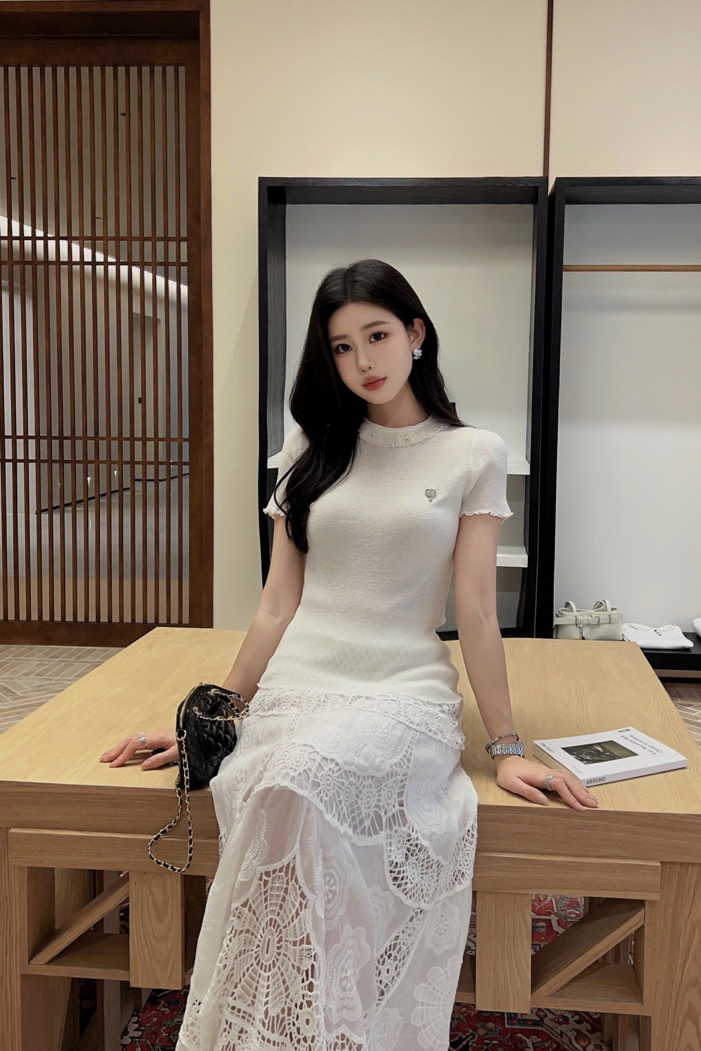 D*r 25ss Ruffled jersey top