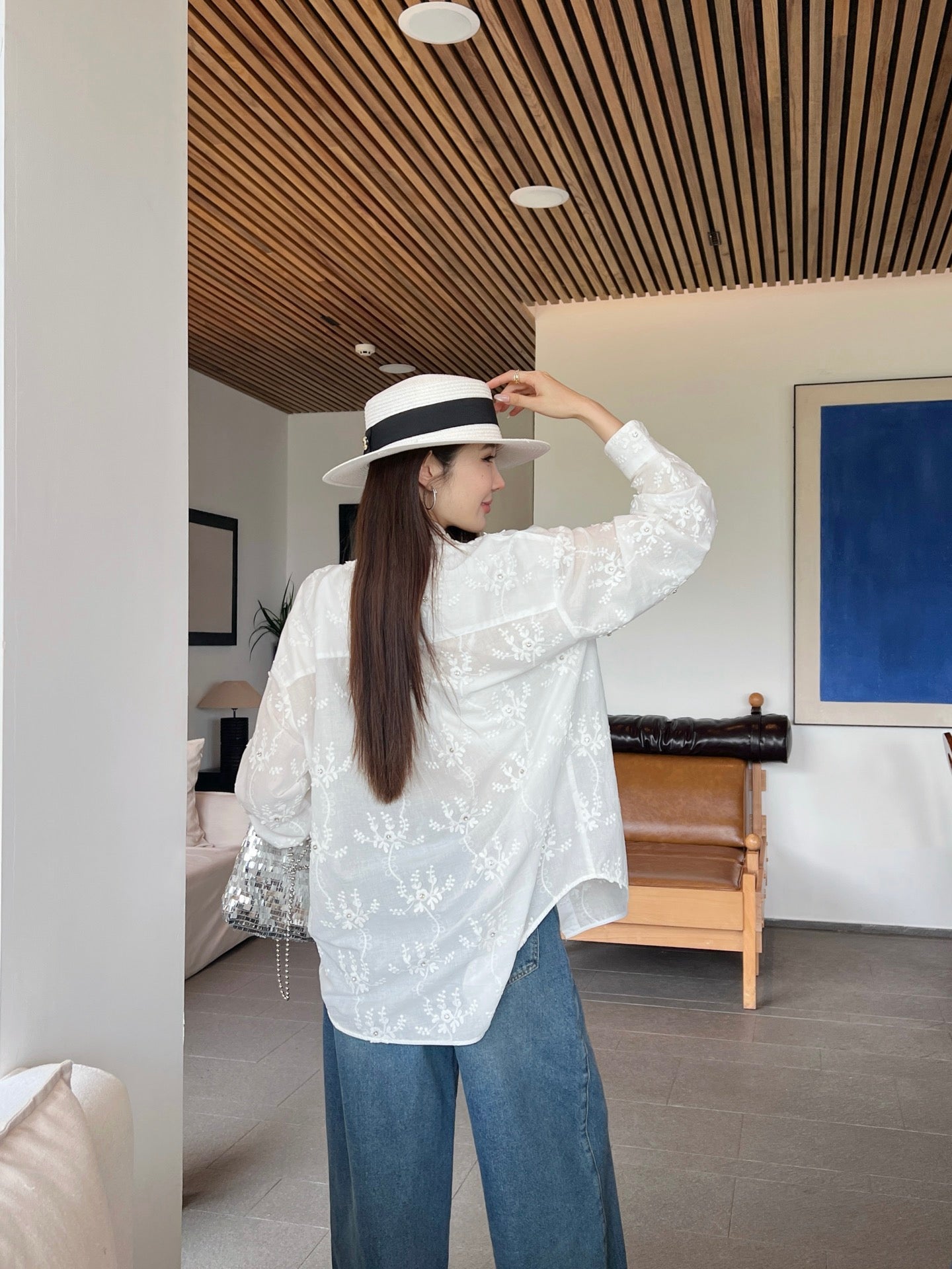 Valen* 25ss 3D flower cotton shirt