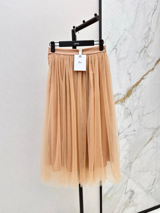 D*r 25ss mid-length pleated skirt