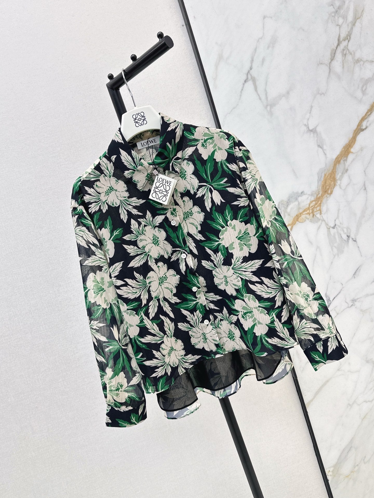 Loe* 25ss floral print shirt