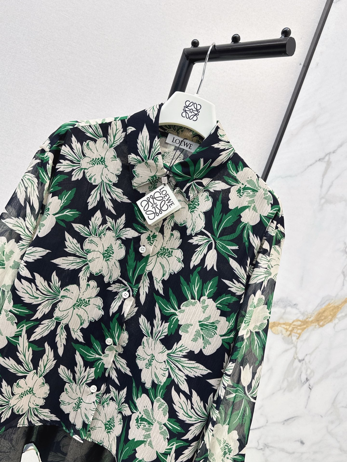 Loe* 25ss floral print shirt