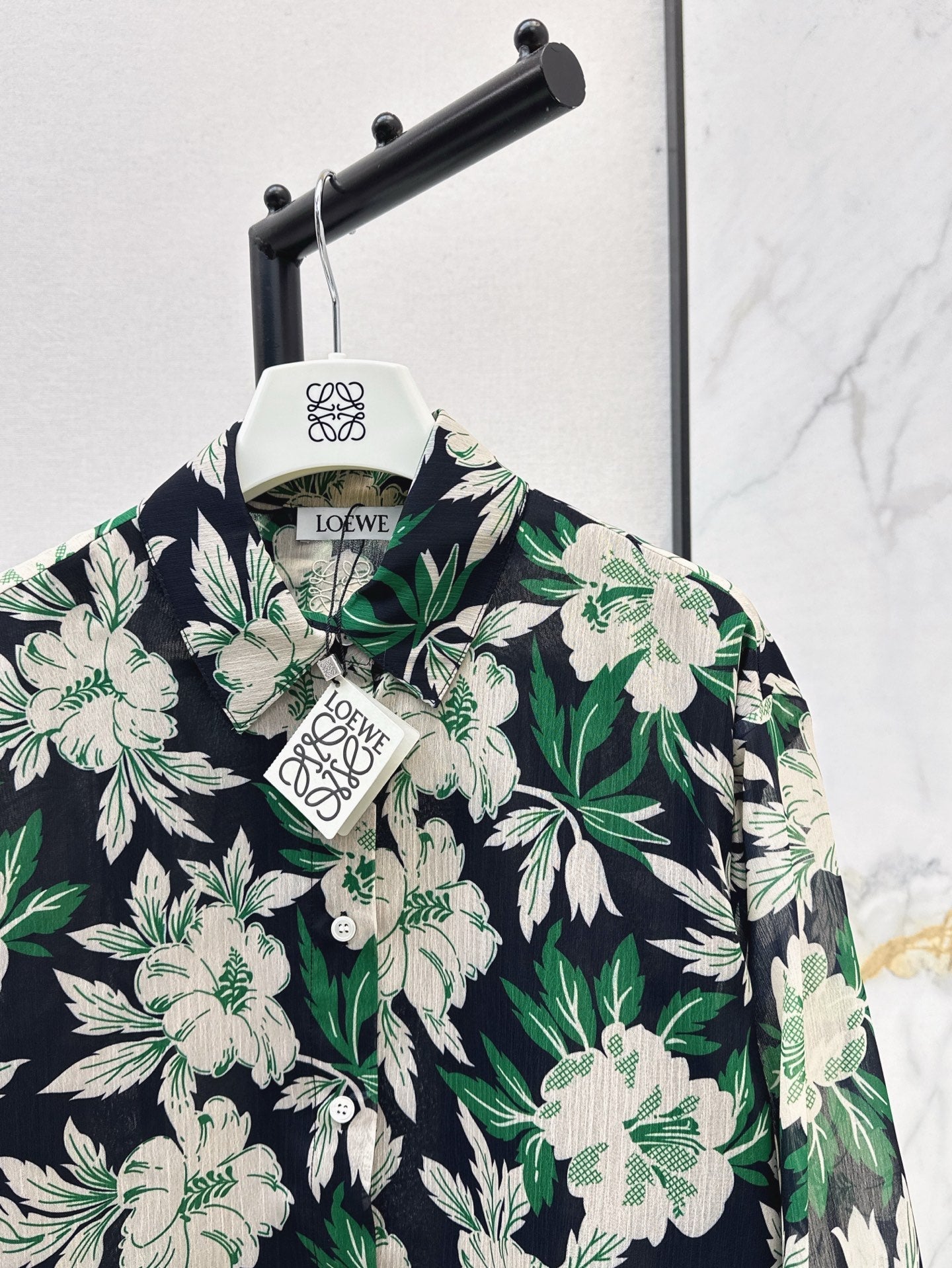 Loe* 25ss floral print shirt