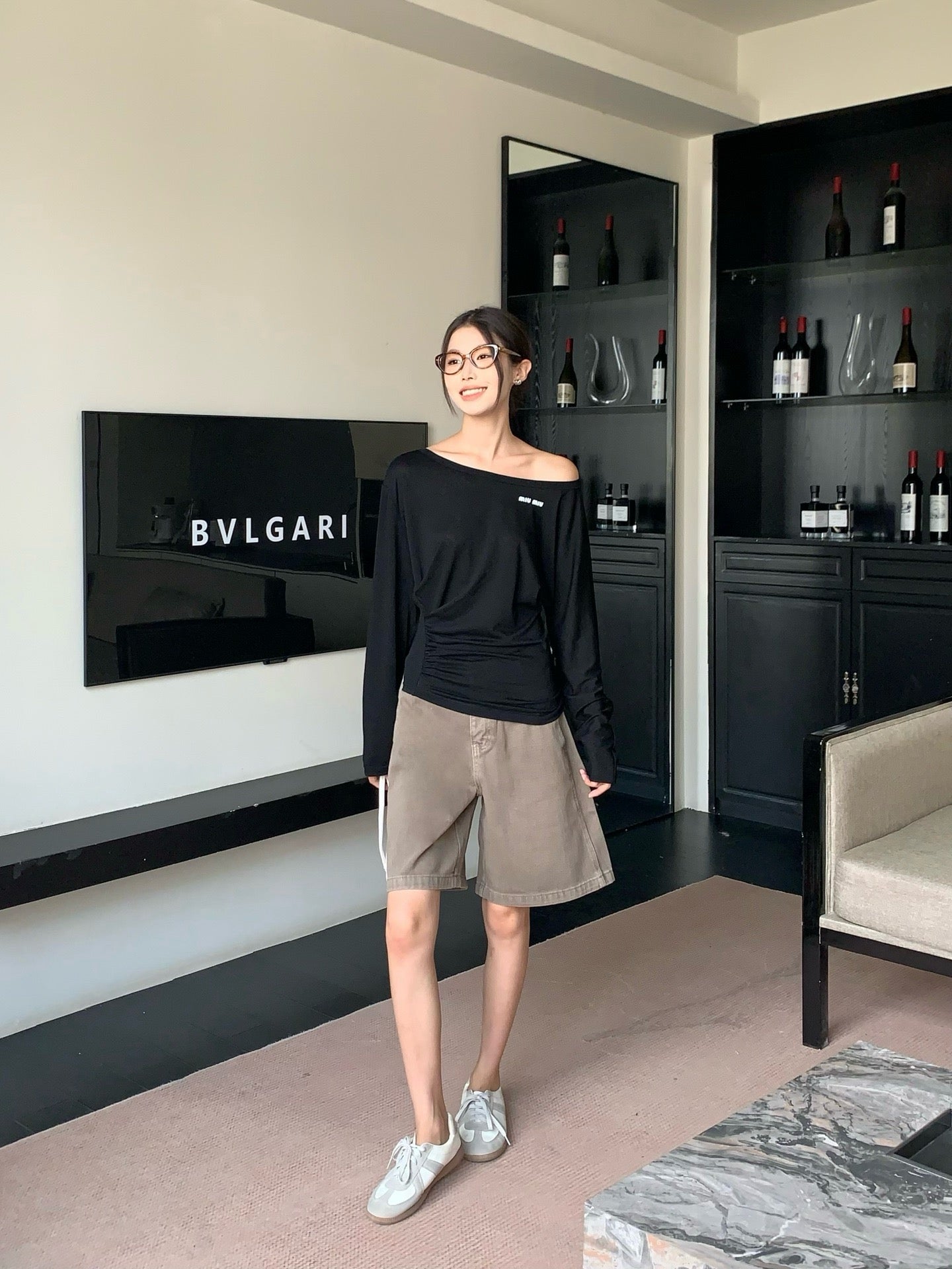 M*u 25ss Boat neck pullover top