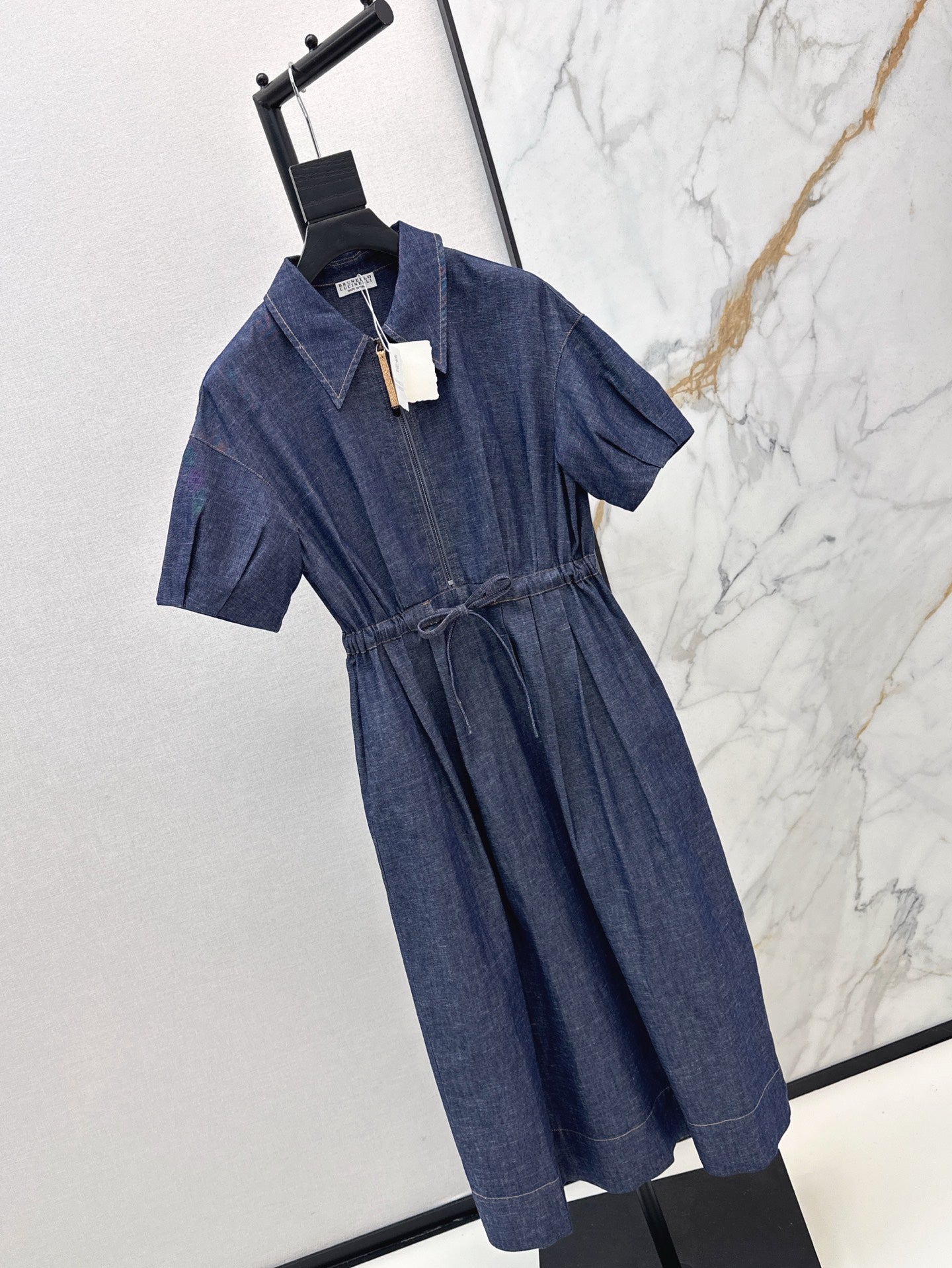 Brune*C 25ss belted denim dress