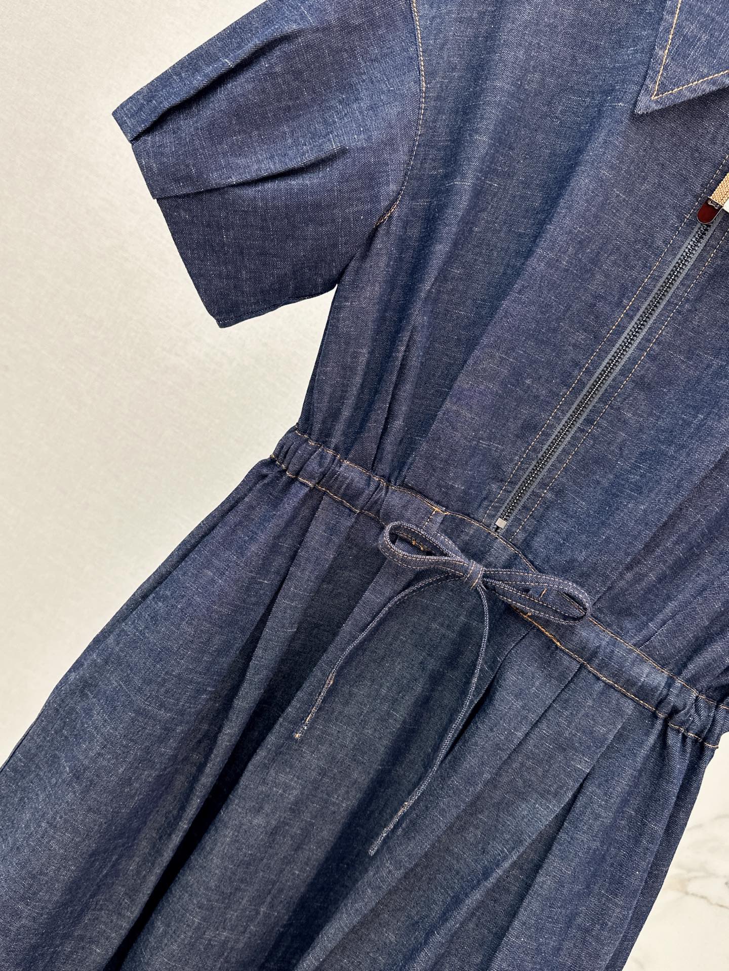Brune*C 25ss belted denim dress