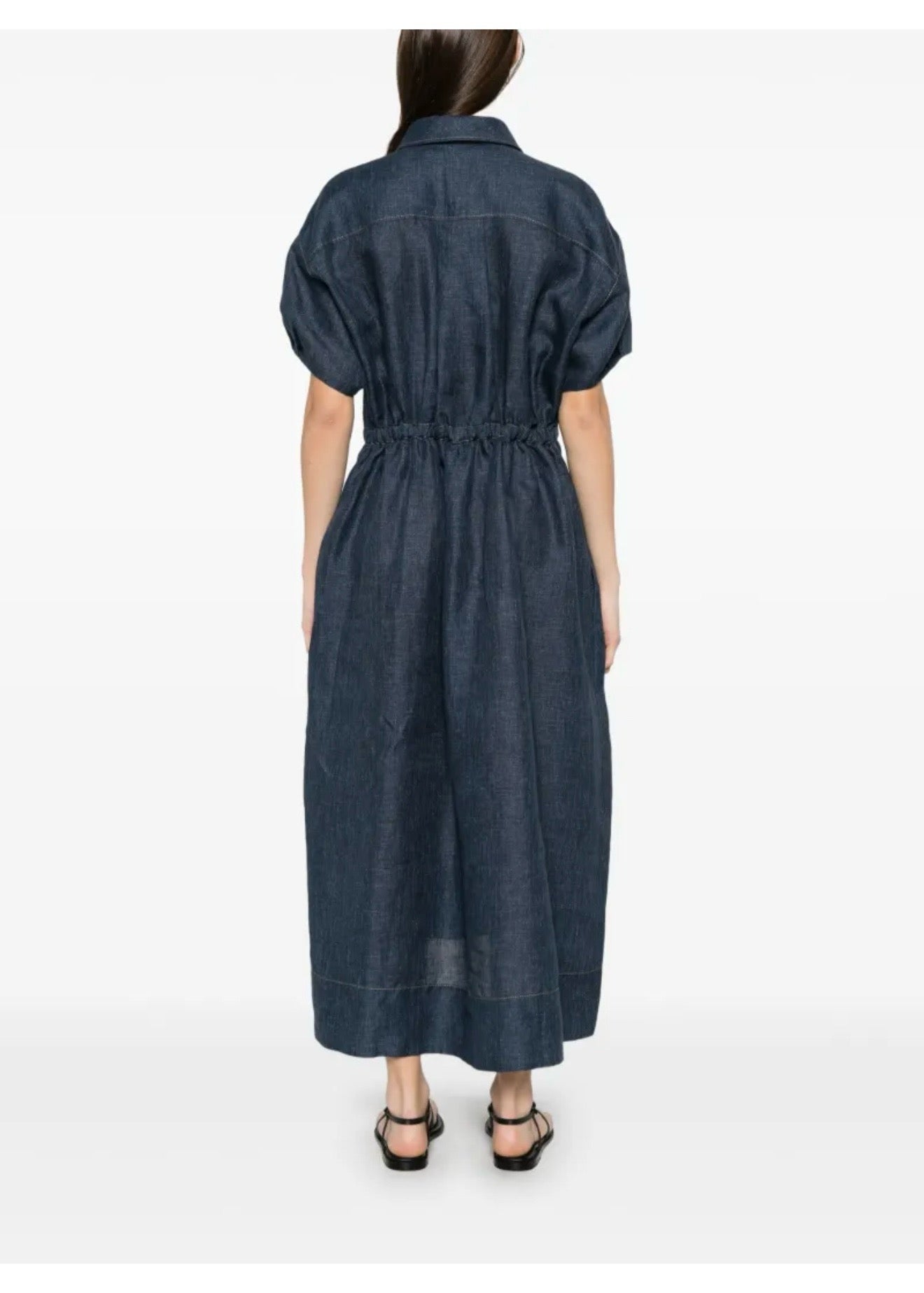 Brune*C 25ss belted denim dress