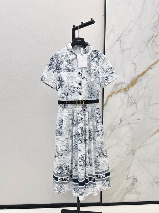 D*r 25ss print belted dress