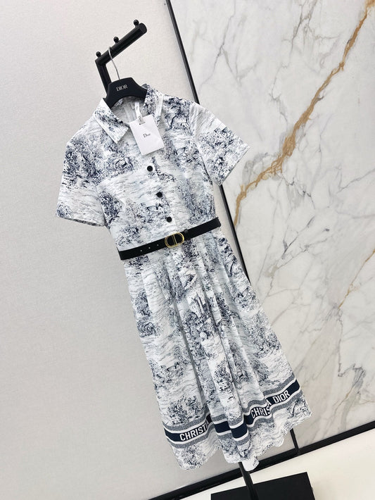 D*r 25ss print belted dress