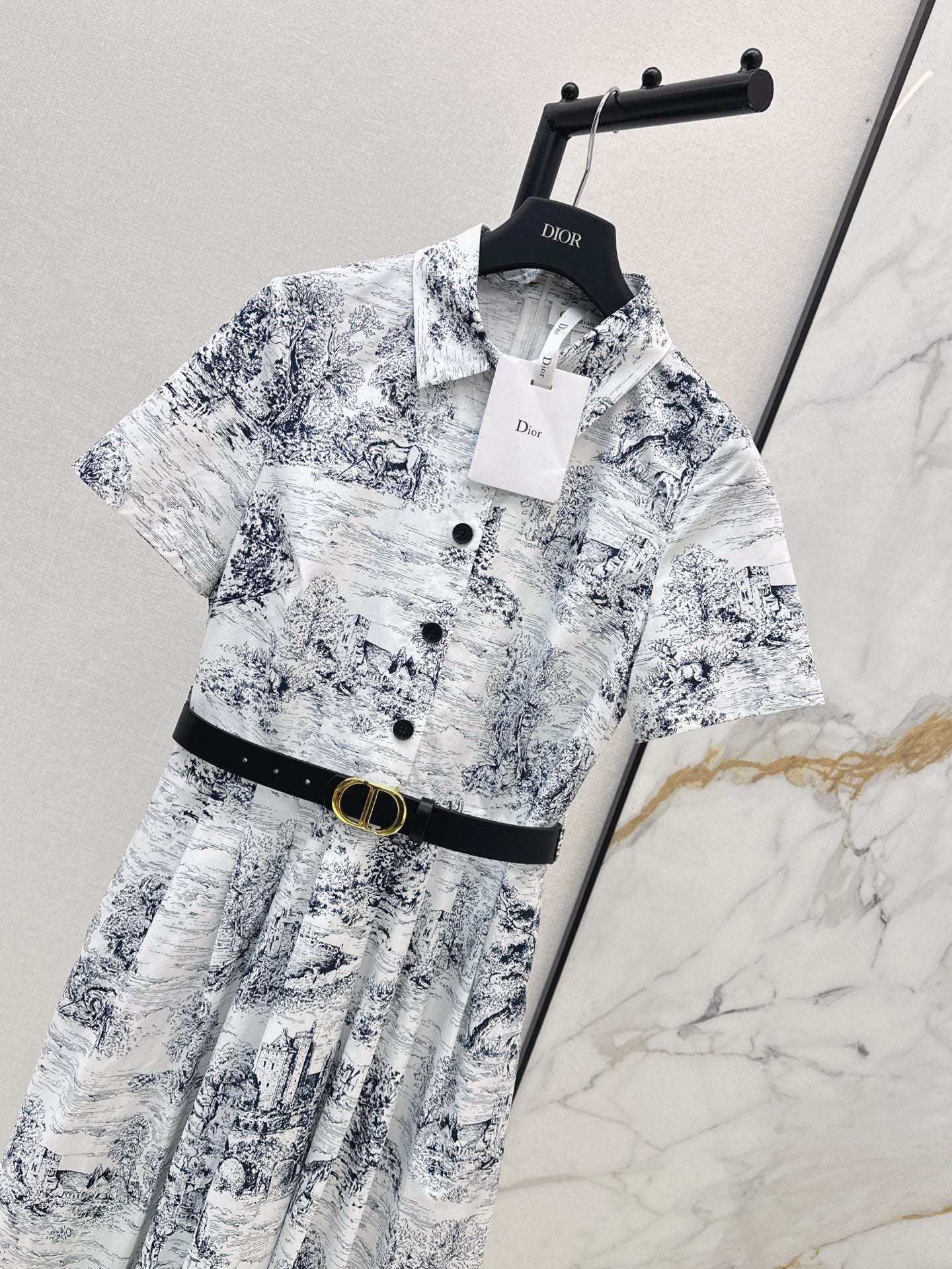 D*r 25ss print belted dress